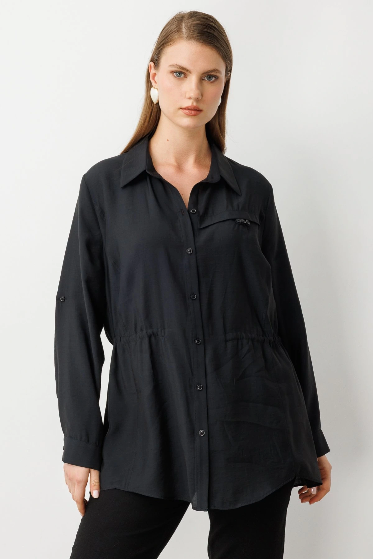 Ekol Bel Büzgülü Gömlek 03642