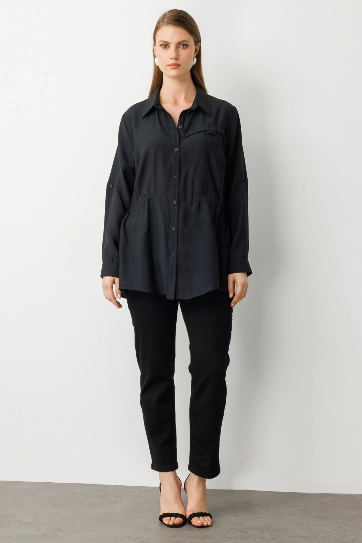 Ekol Bel Büzgülü Gömlek 03642