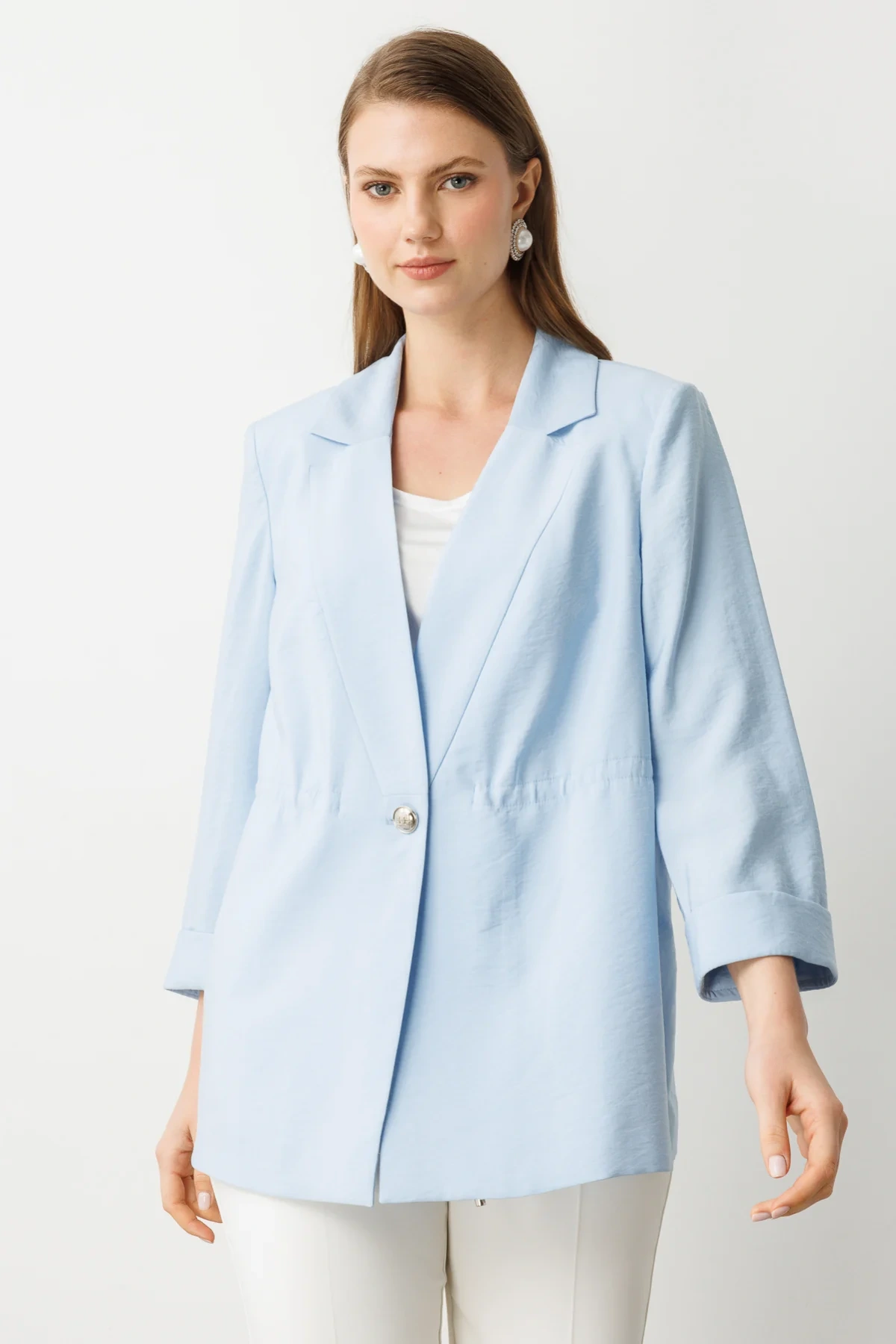 Ekol Bel Büzgülü Tek Düğme Ceket 04542