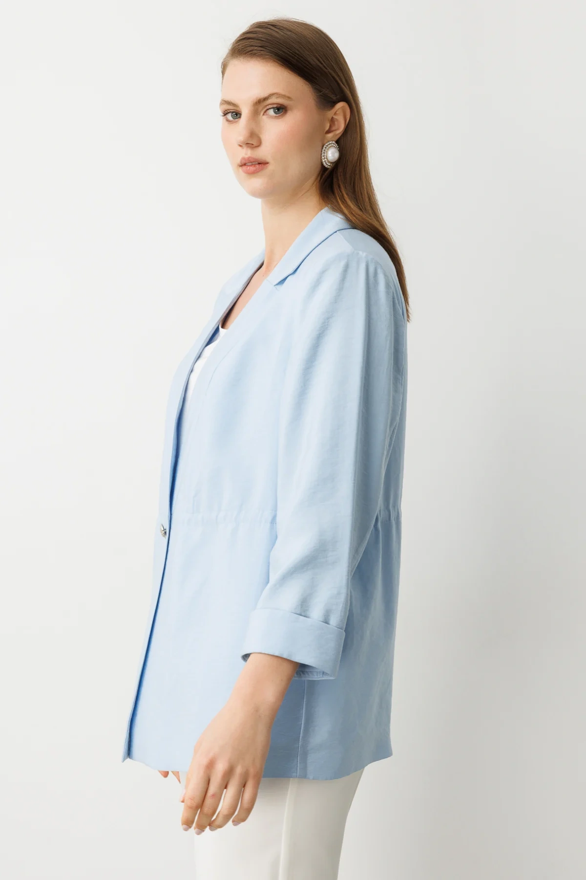 Ekol Bel Büzgülü Tek Düğme Ceket 04542