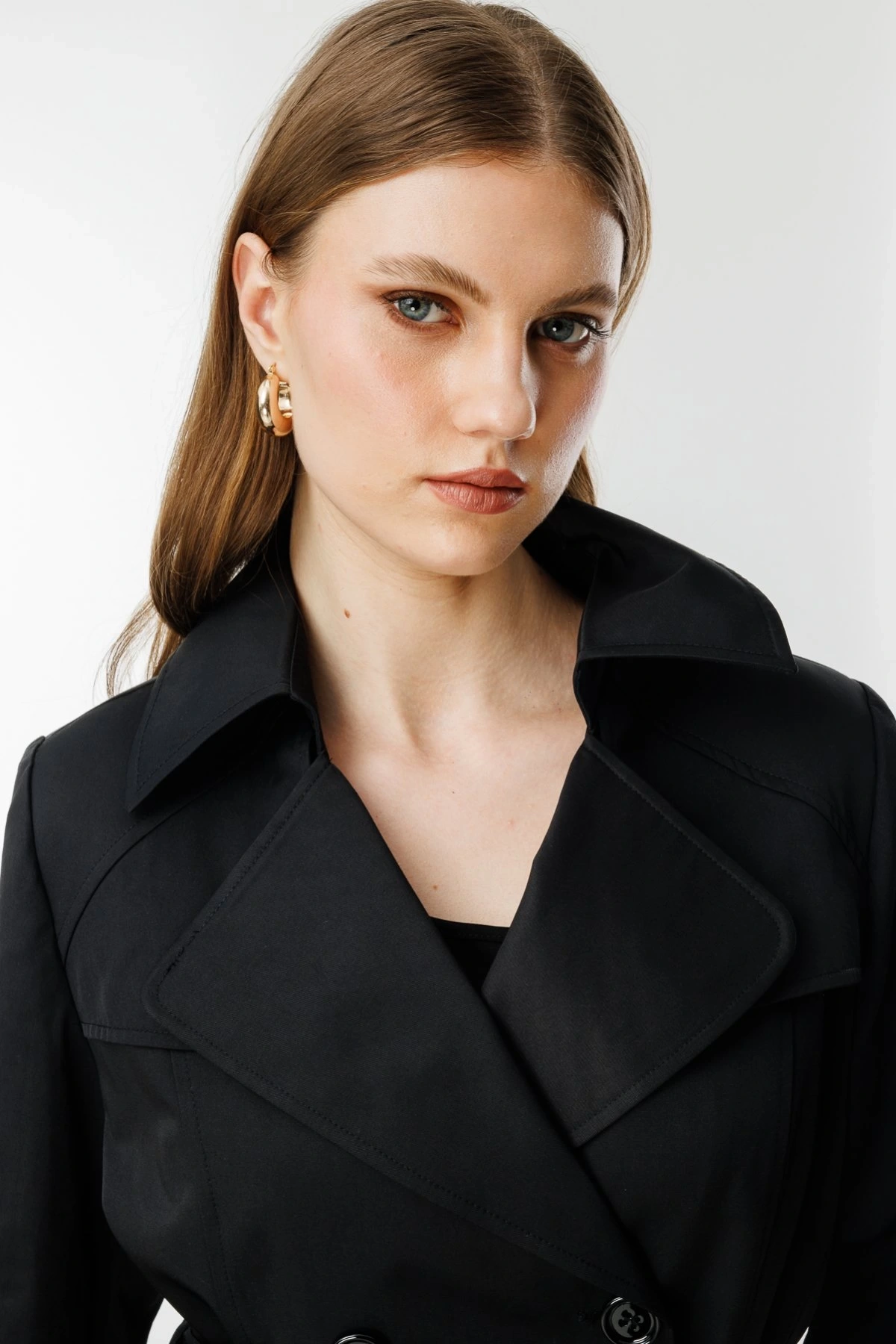 Ekol Beli Kuşaklı Düğmeli Trençkot 07502