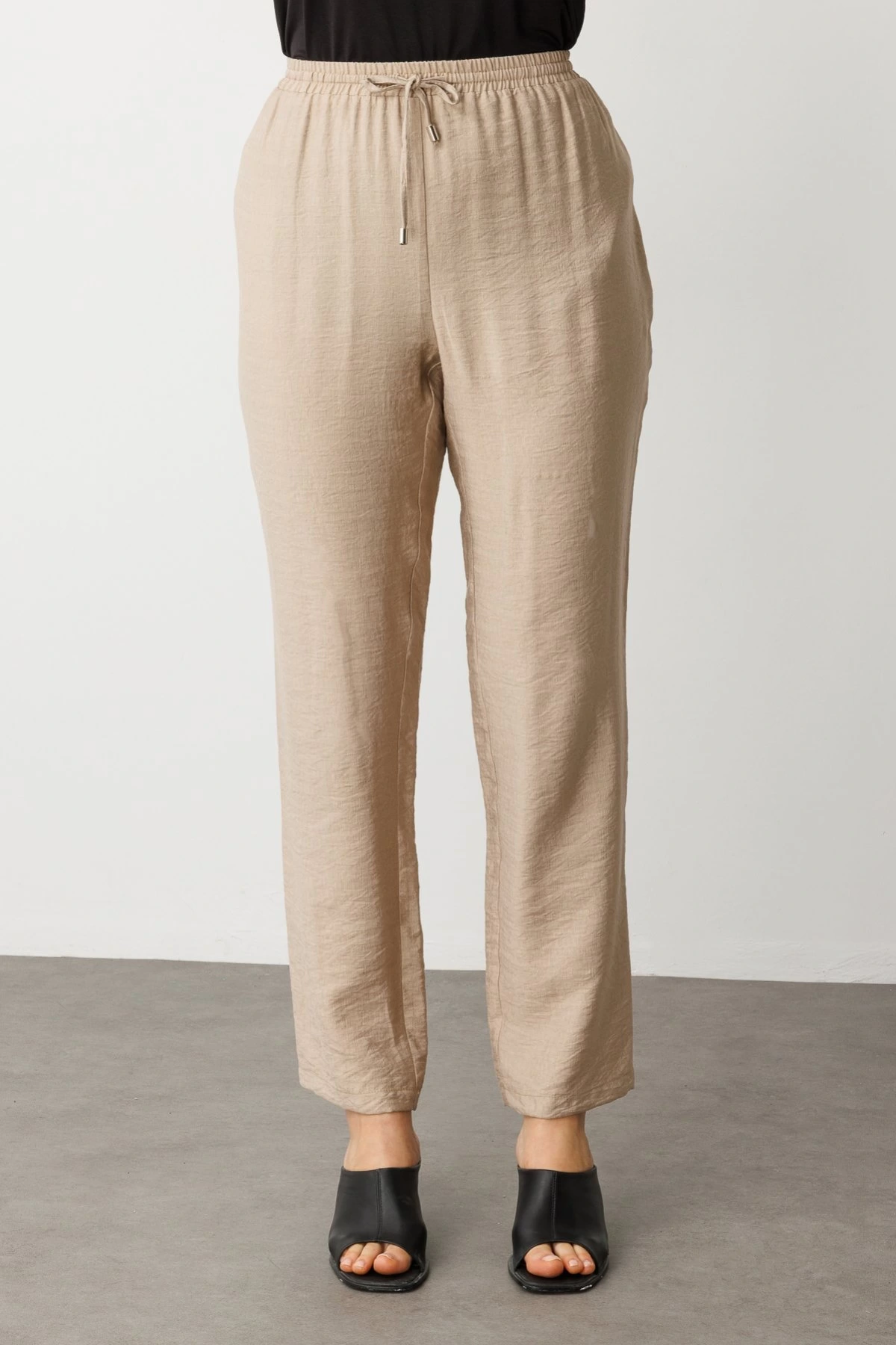 Ekol Beli Lastikli Bol Paça Pantolon 07584