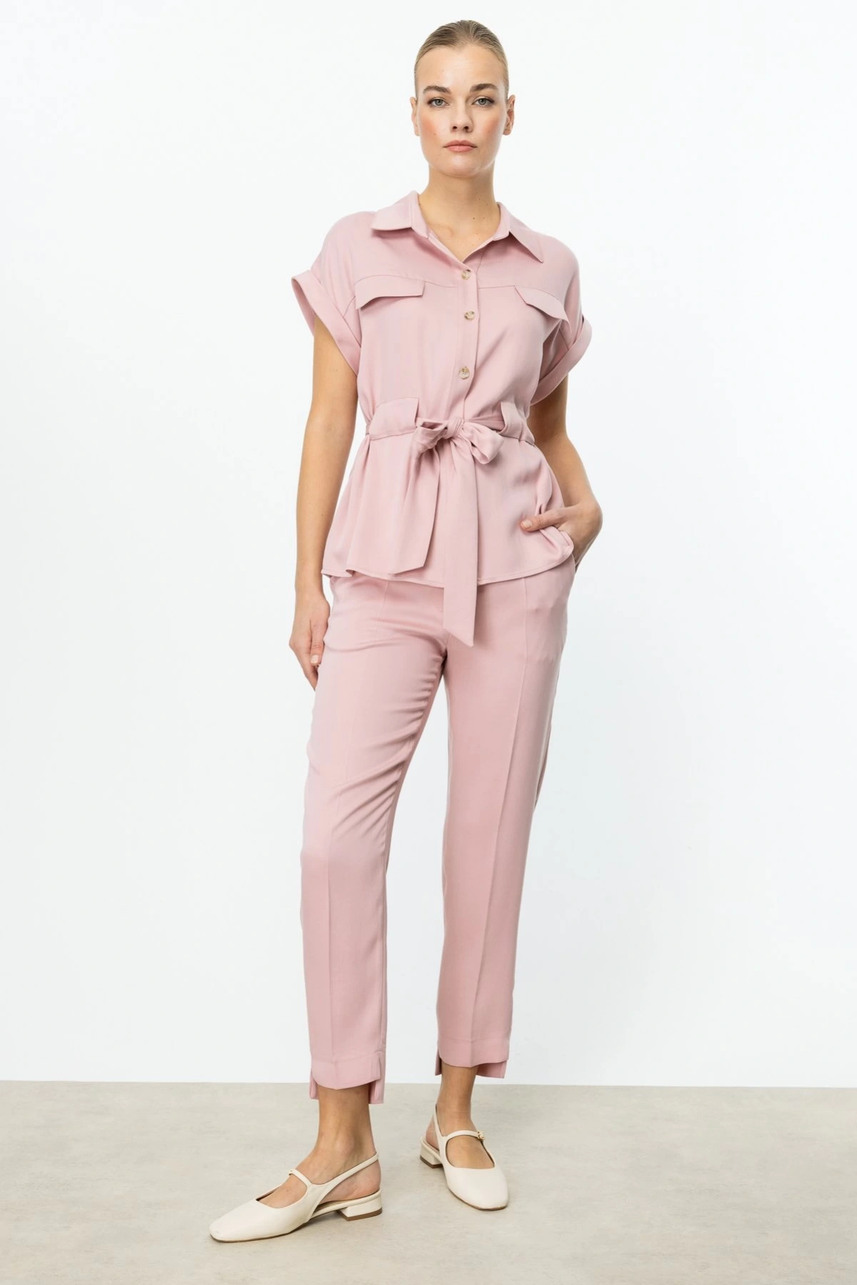 Ekol Beli Lastikli Boru Paça Pantolon 03324