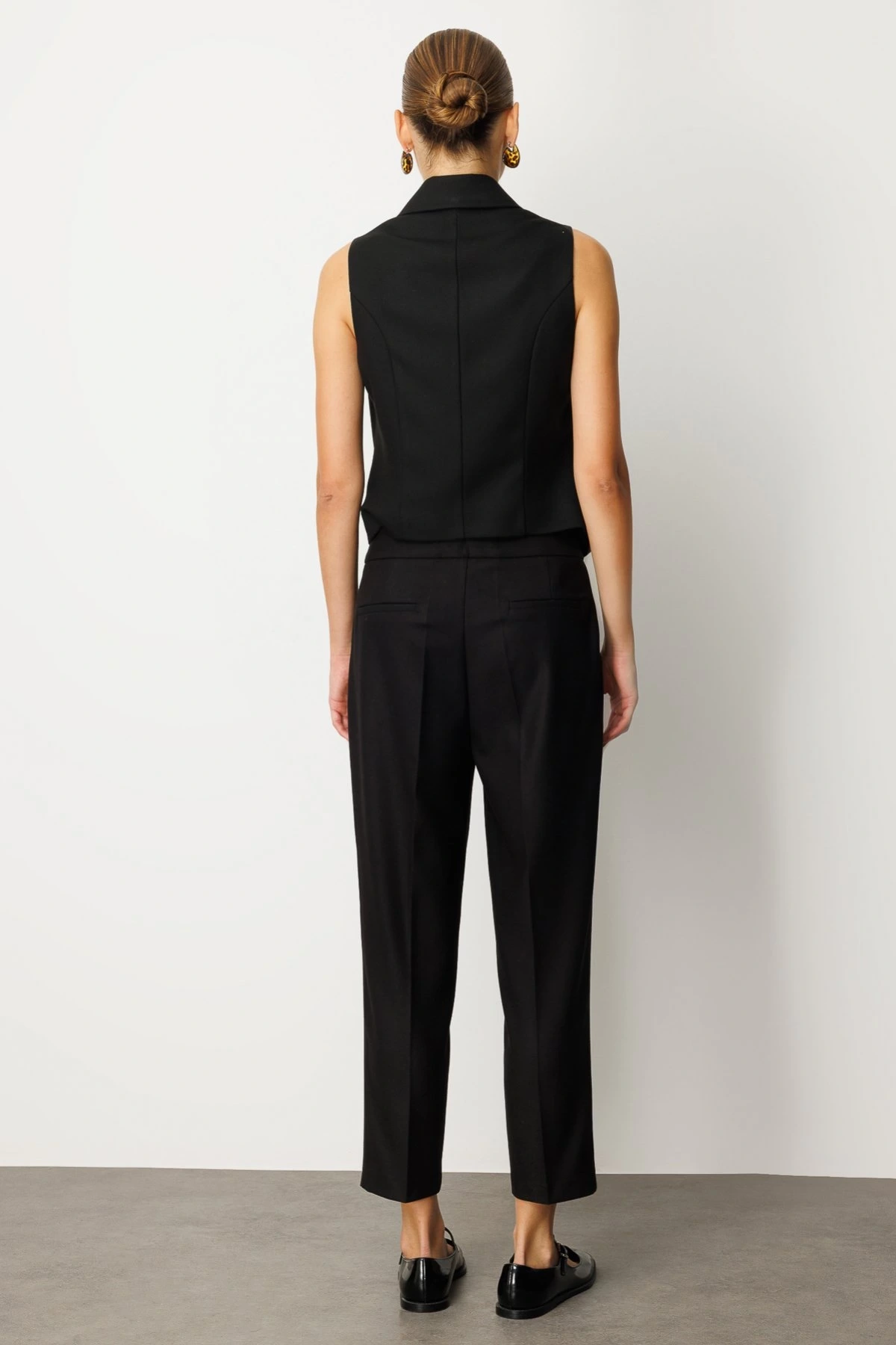 Ekol Cep Detaylı Kadın Siyah Yelek 05053