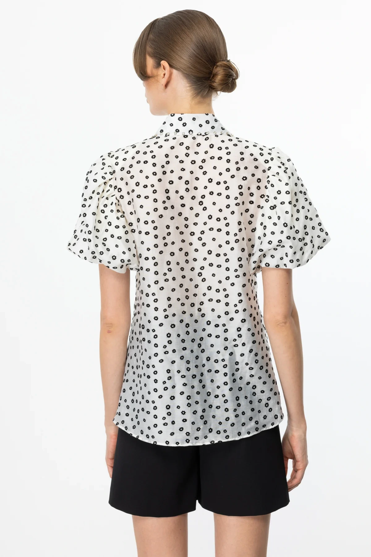 Ekol Çiçek Desen Taşlı Bluz 03066