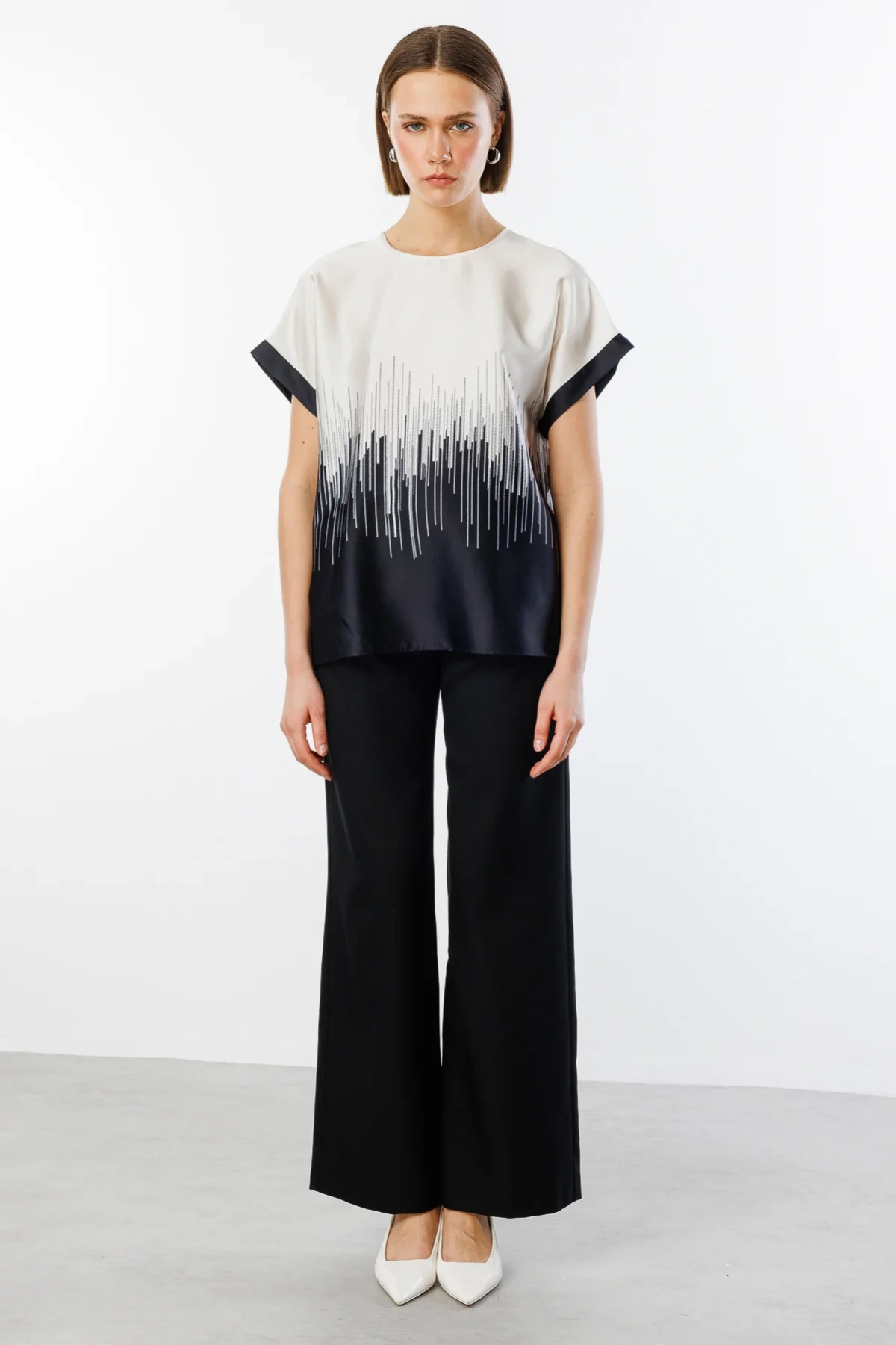 Ekol Çift Renk Saten Bluz 03106