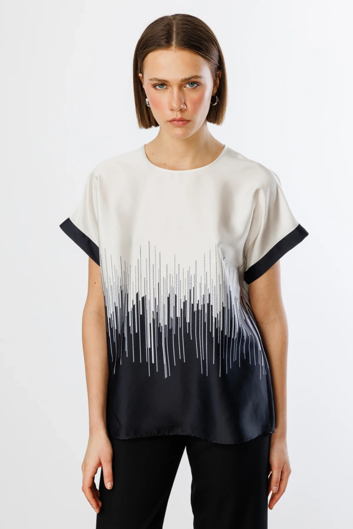 Ekol Çift Renk Saten Bluz 03106