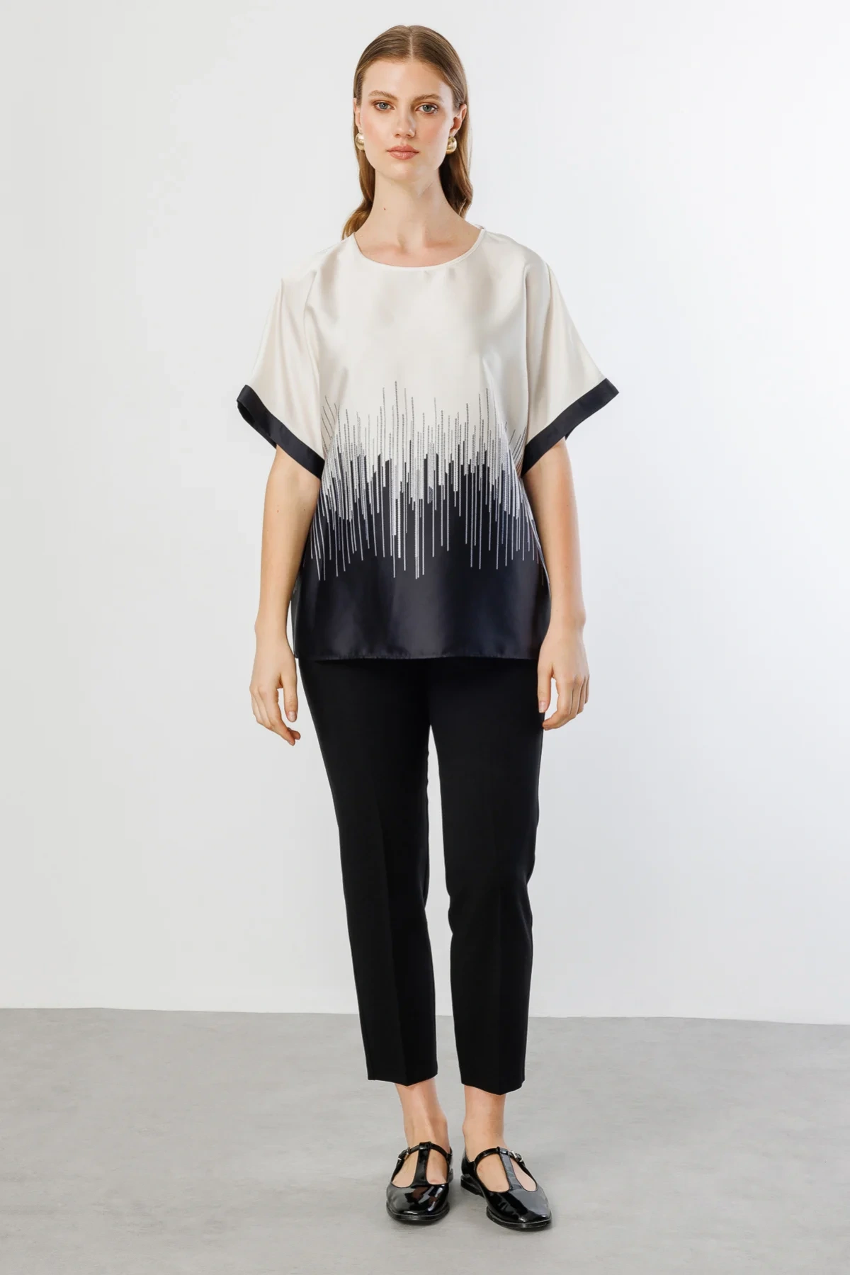 Ekol Çift Renk Saten Bluz 03606