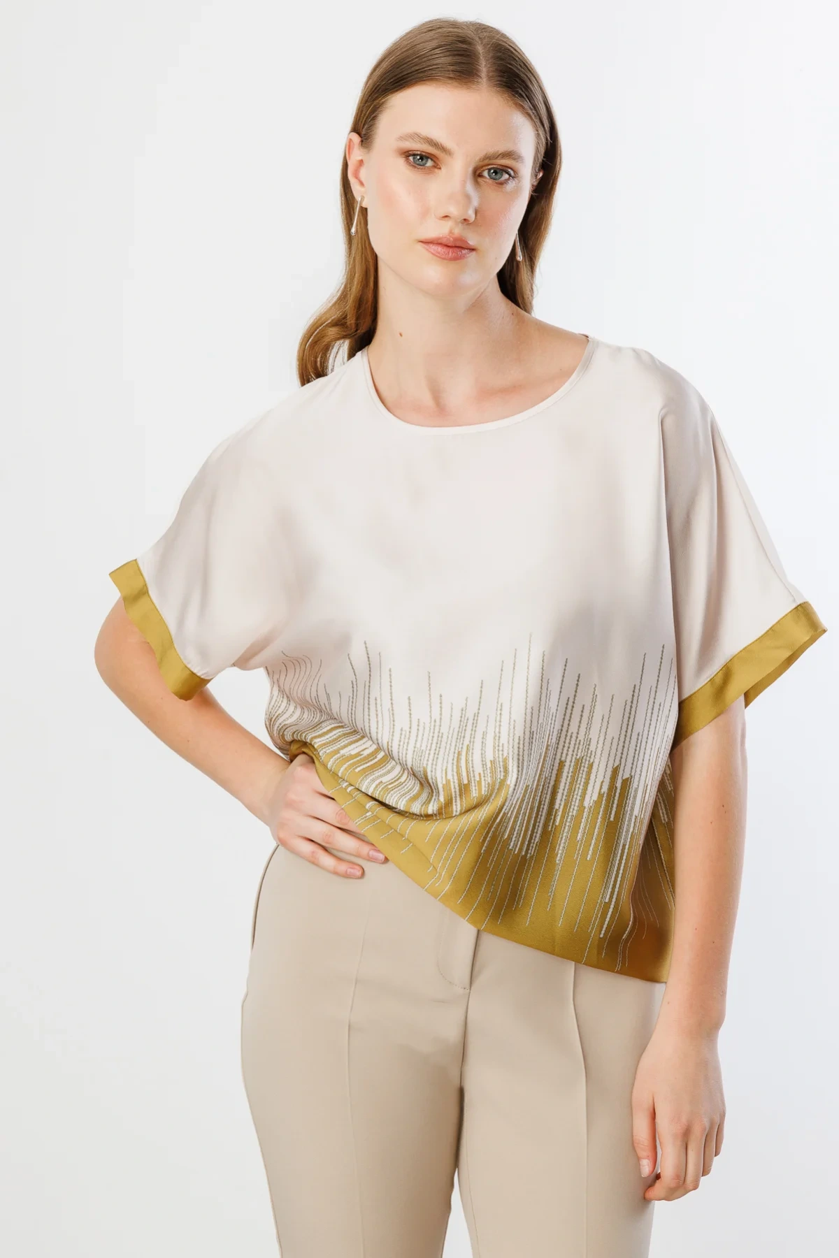 Ekol Çift Renk Saten Bluz 03606