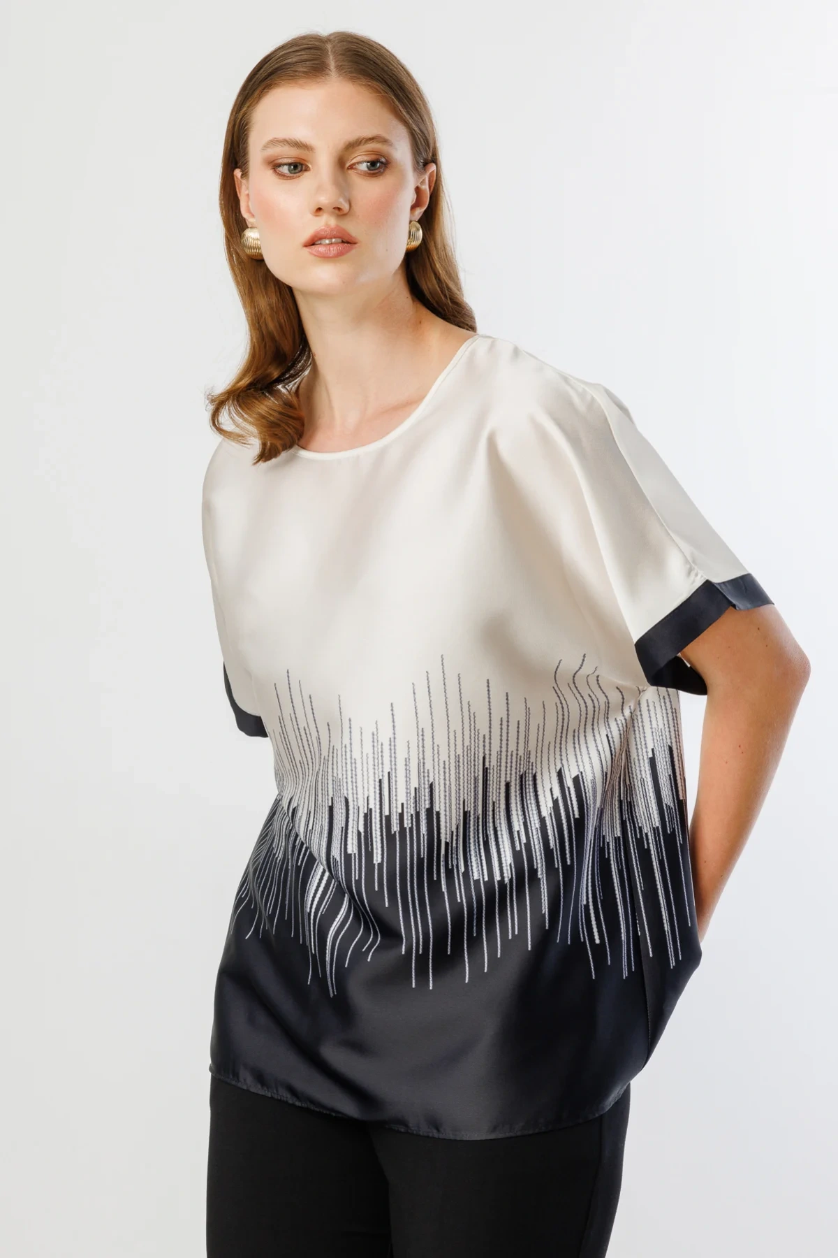 Ekol Çift Renk Saten Bluz 03606