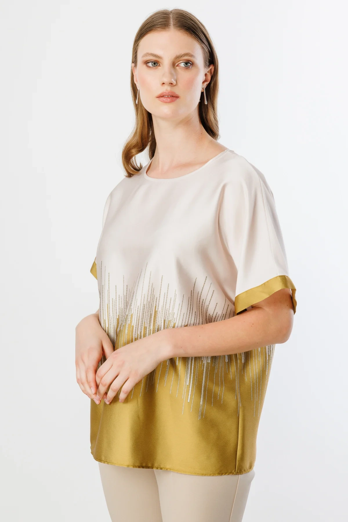 Ekol Çift Renk Saten Bluz 03606