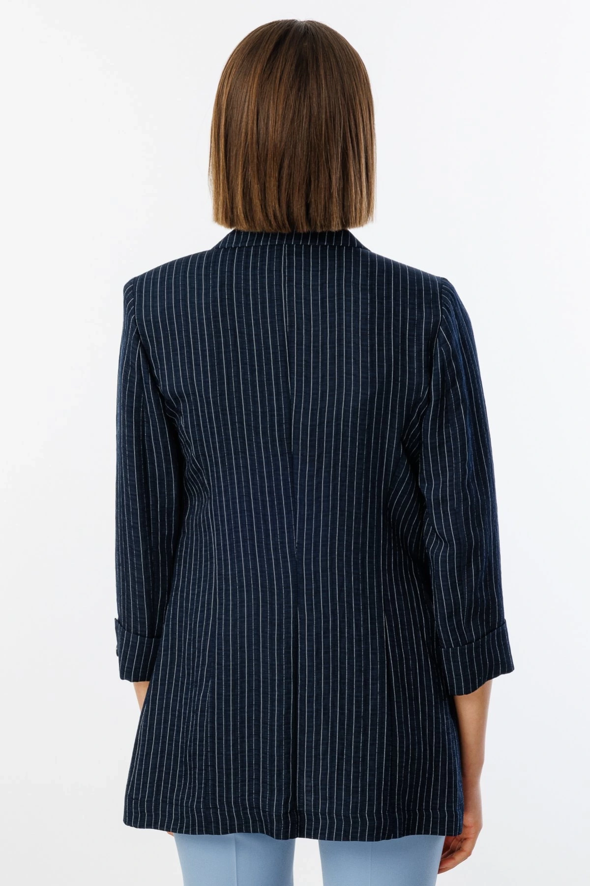 Ekol Çizgili Uzun Ceket 04114