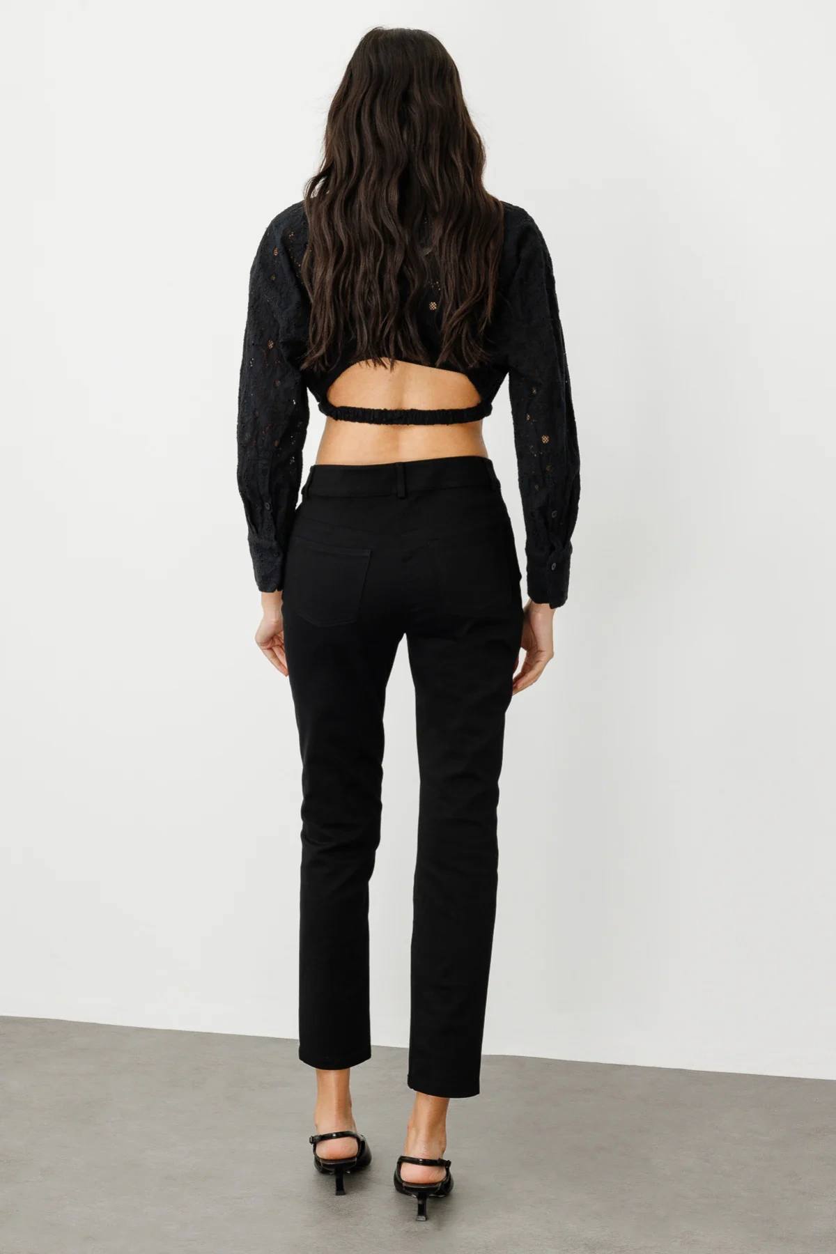 Ekol Dar Paça Siyah Kadın Kumaş Pantolon 02142