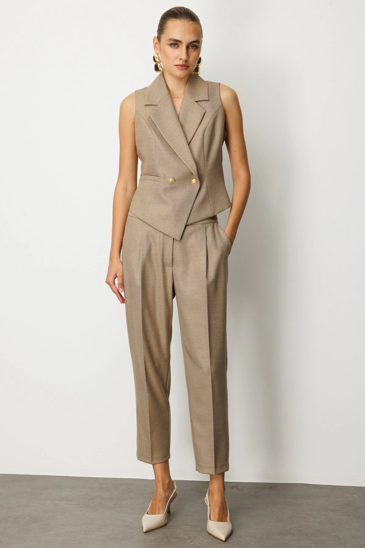 Ekol Desenli Kumaş Pantolon 05055