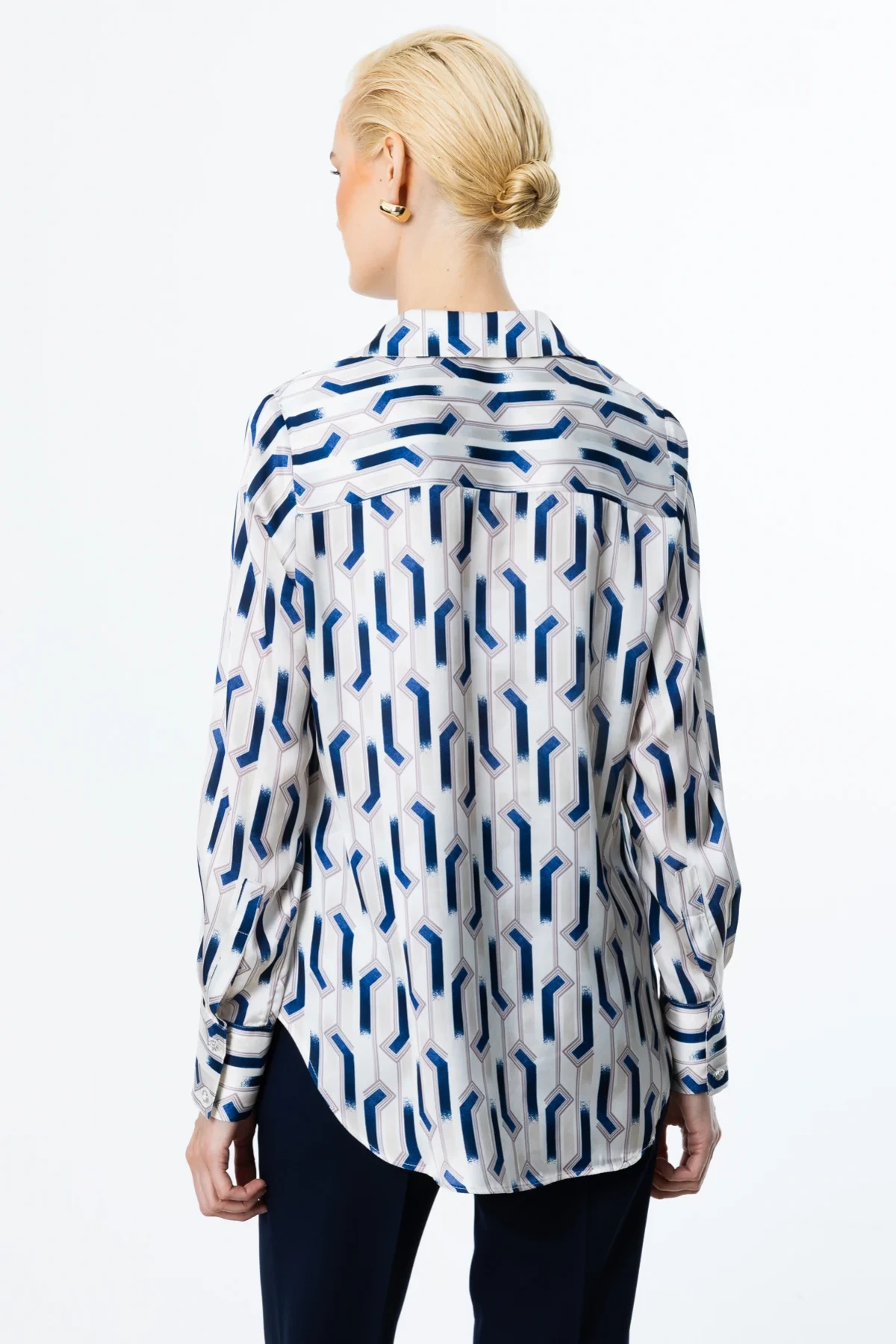 Ekol Desenli Saten Gömlek 03102