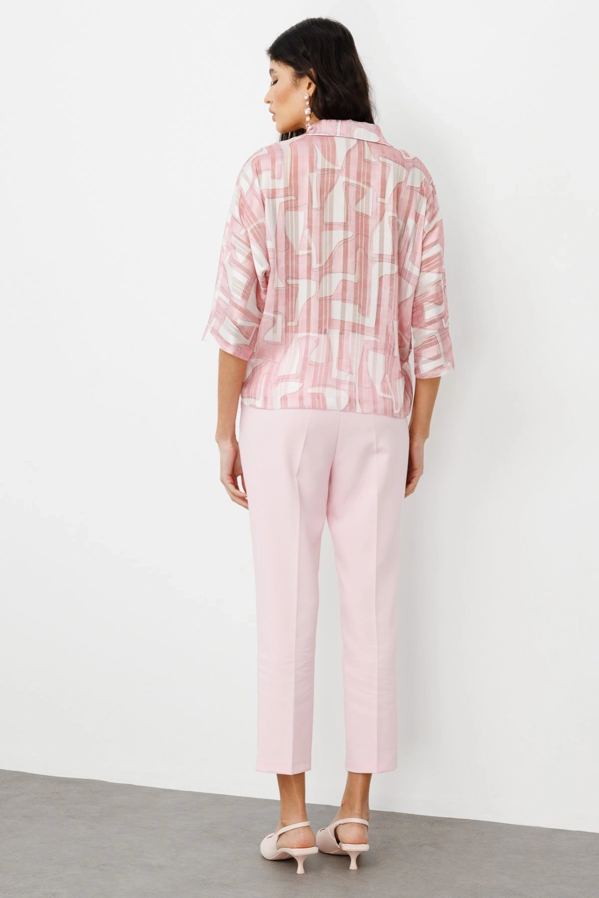 Ekol Düğmeli Bel Büzgülü Bluz 03126