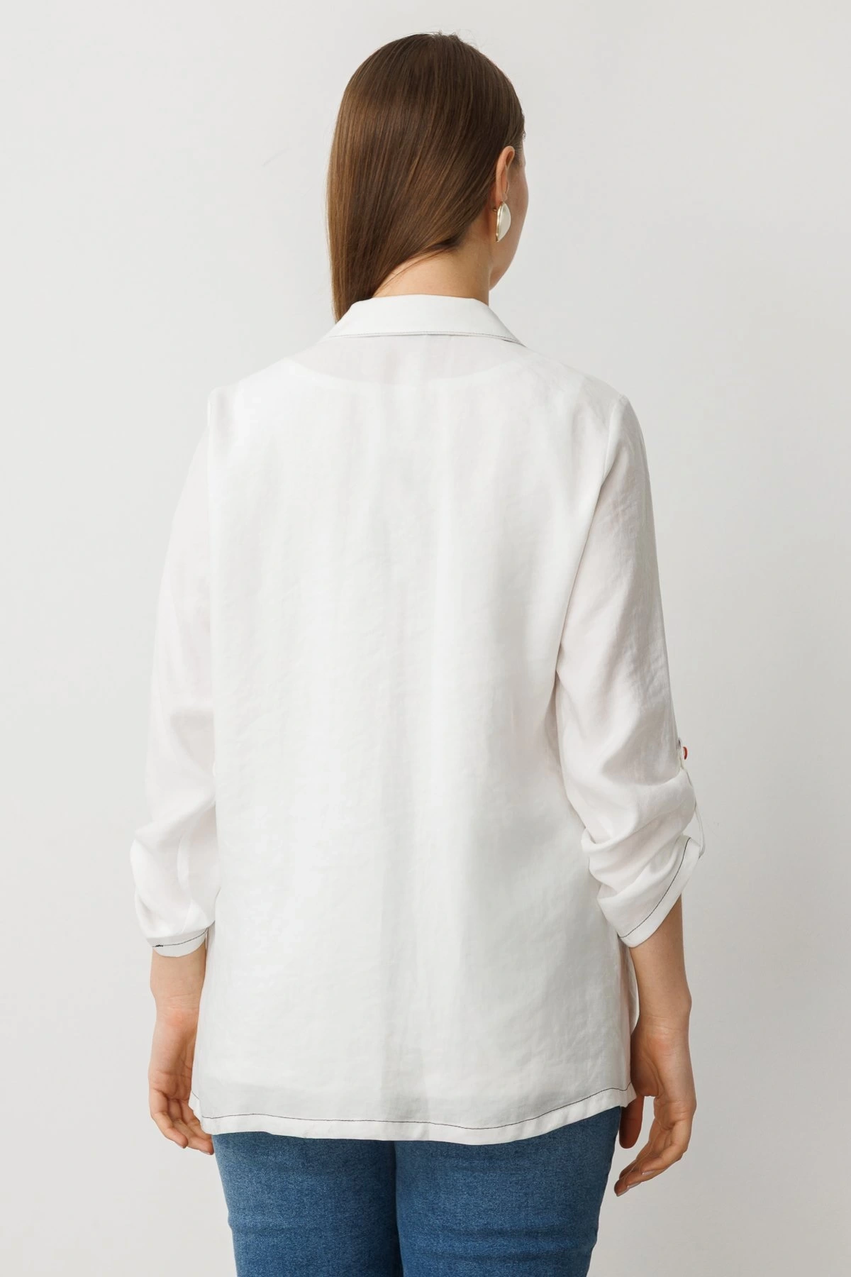 Ekol İçlikli Ekru Kadın Keten Kap 07578