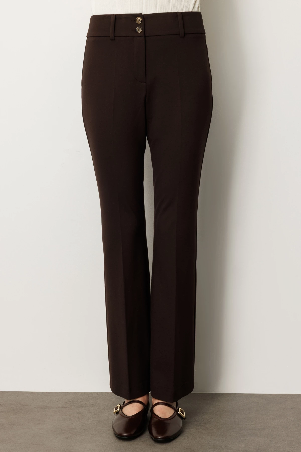 Ekol İspanyol Paça Cepsiz Pantolon 01081