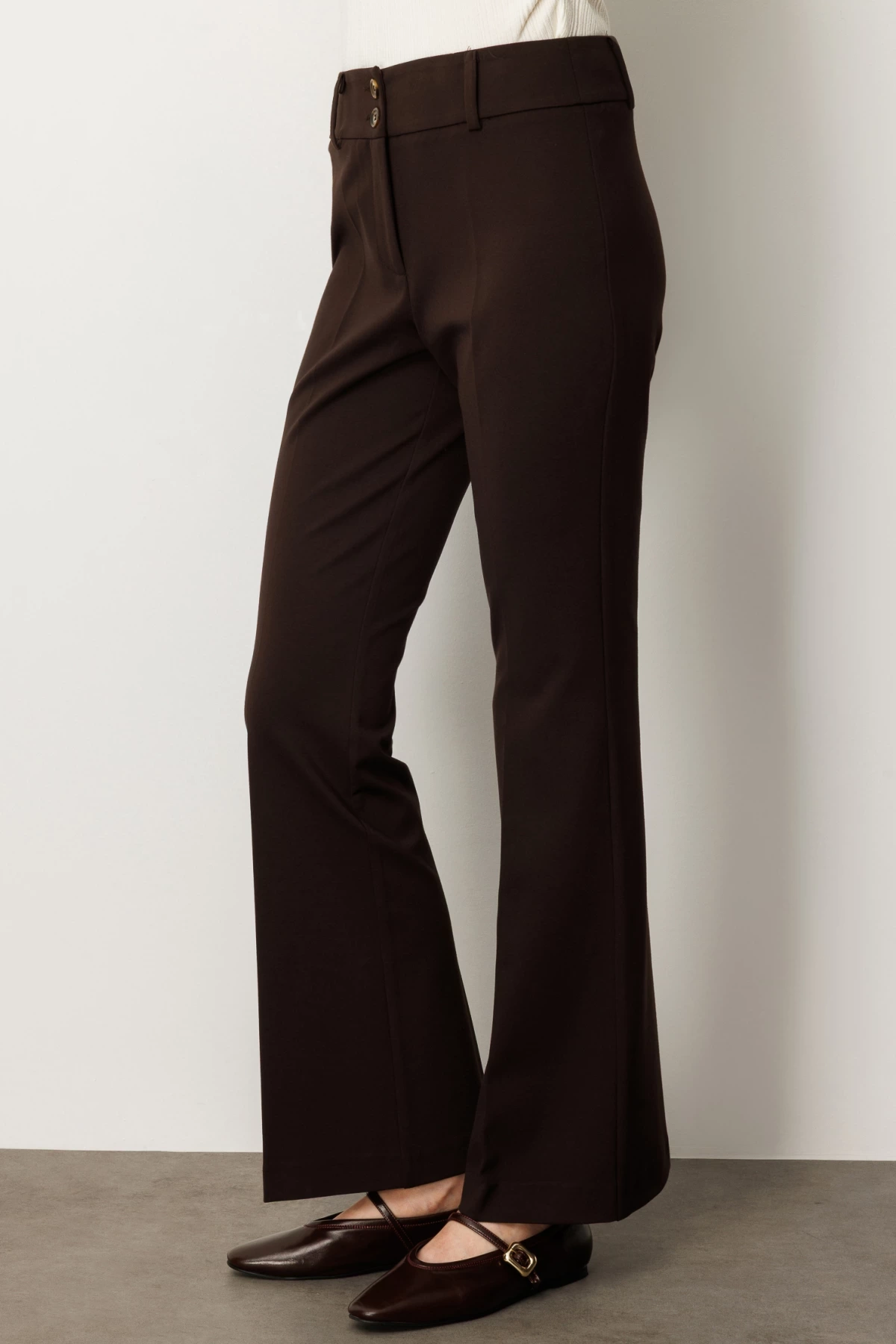 Ekol İspanyol Paça Cepsiz Pantolon 01081