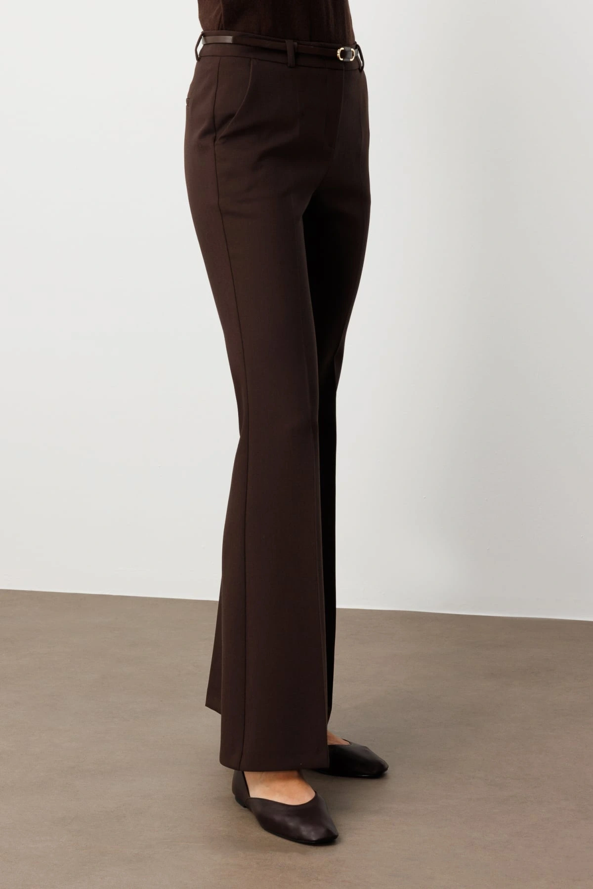 Ekol İspanyol Paça Kahverengi Kadın Pantolon 01011