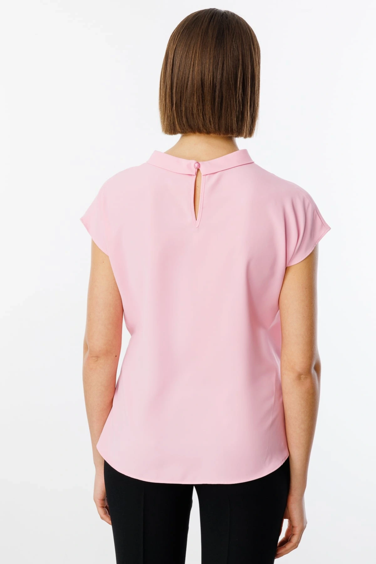 Ekol Kadın Belden Degajeli Pembe Bluz 03038