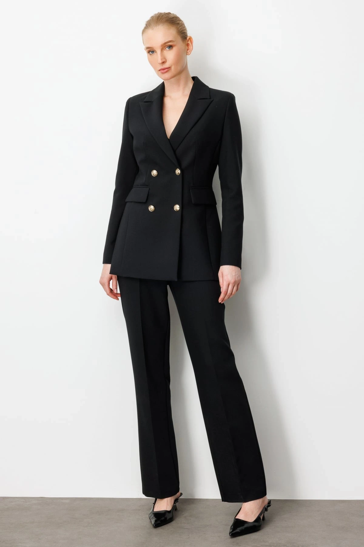 Ekol Kadın Boru Paça Siyah Pantolon 05027