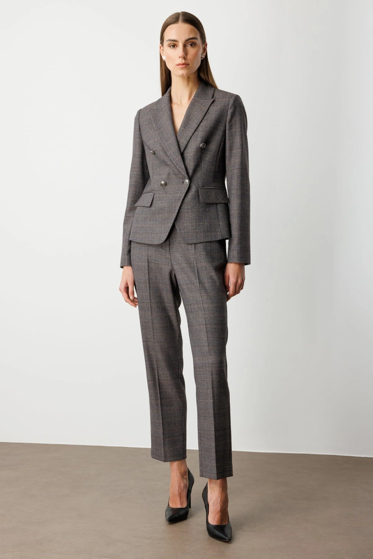 Ekol Kadın Gümüş Düğmeli Antrasit Ceket 05161