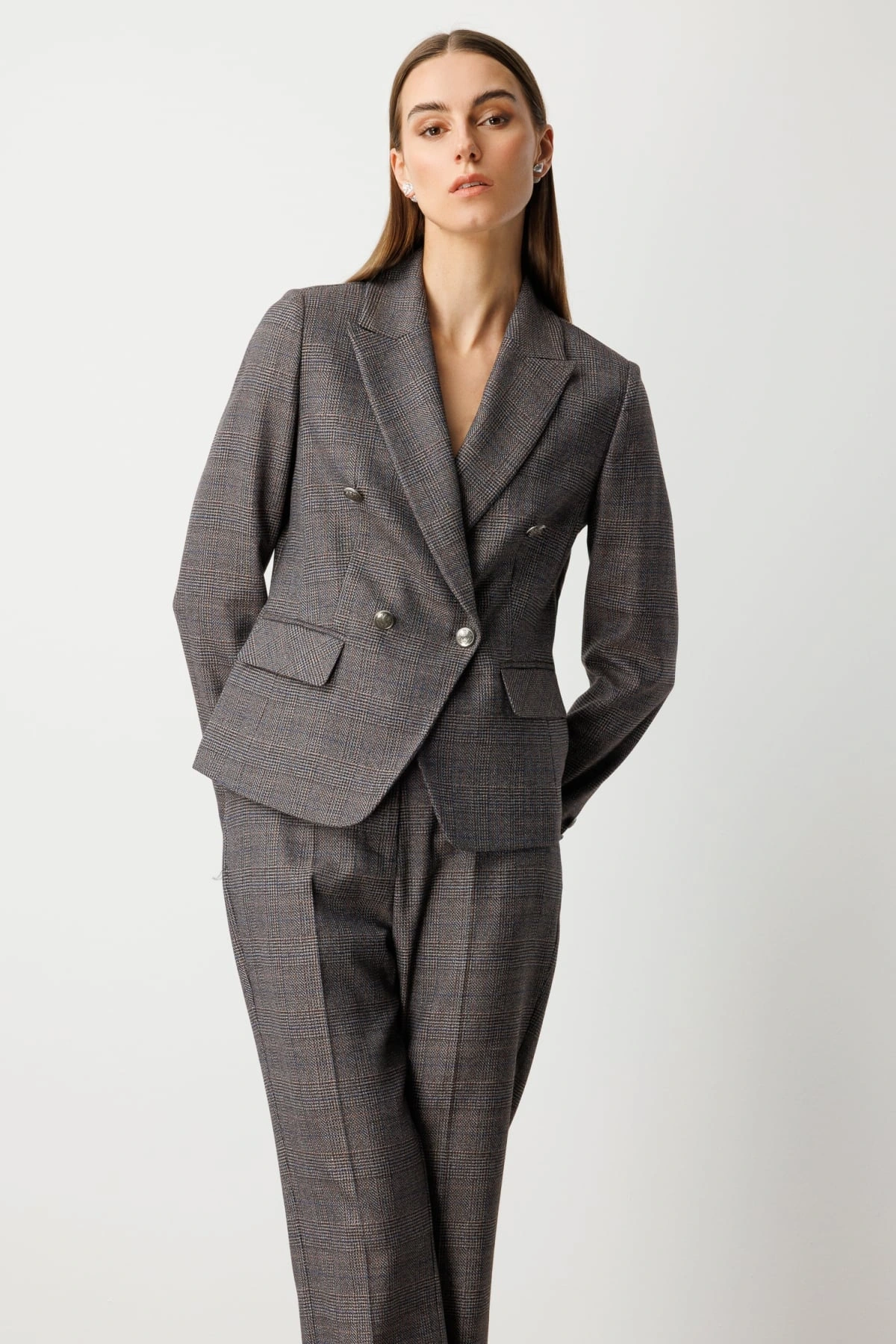 Ekol Kadın Gümüş Düğmeli Antrasit Ceket 05161