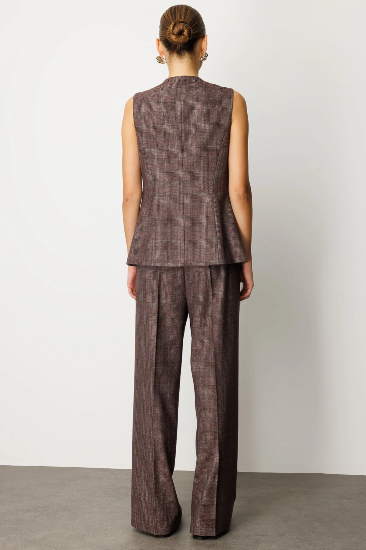 Ekol Kadın Gümüş Düğmeli Bordo Yelek 05165