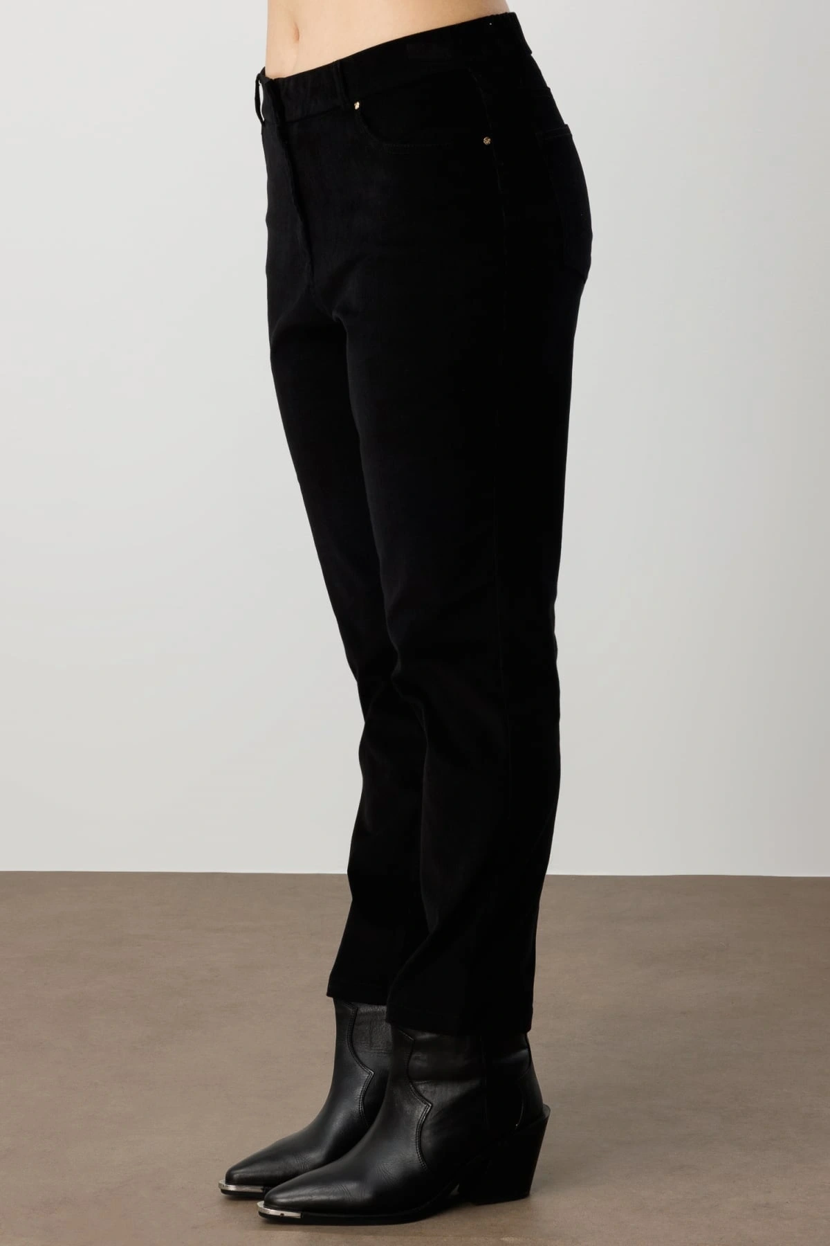 Ekol Kadın Kadife Siyah Pantolon 01051