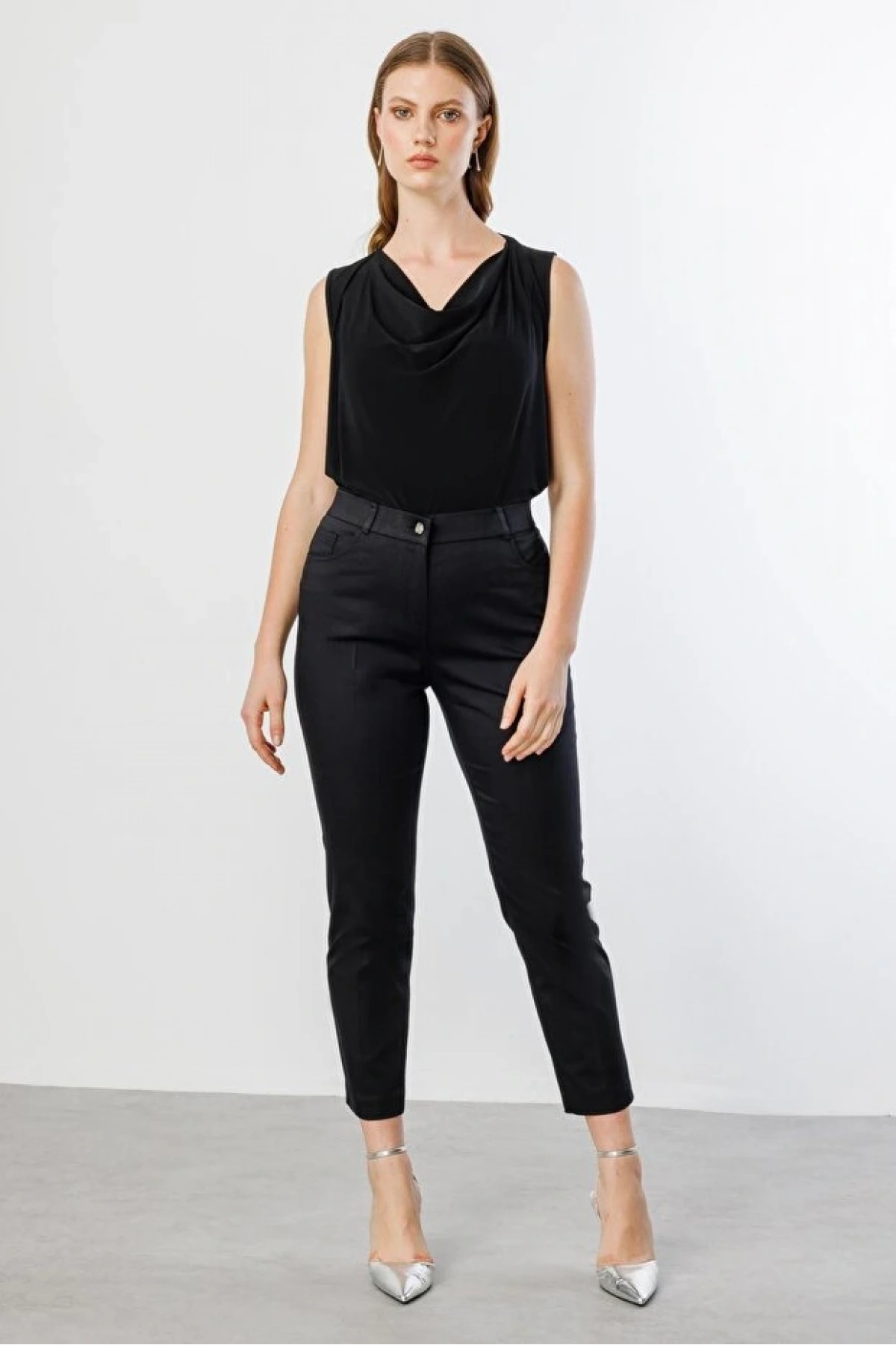 Ekol Kadın Kanvas Siyah Pantolon 02024