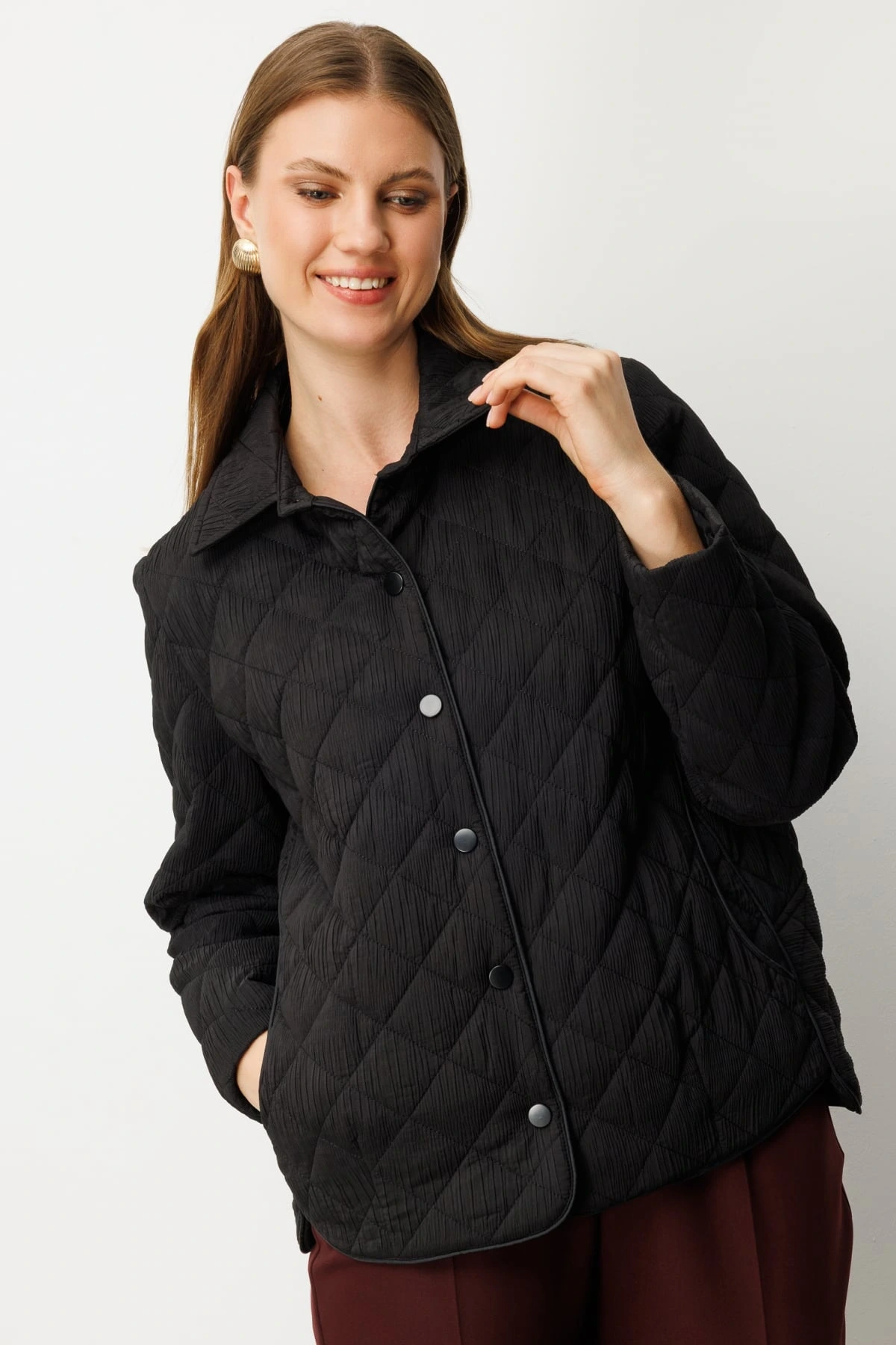 Ekol Kadın Kapitone Siyah Mont 06801