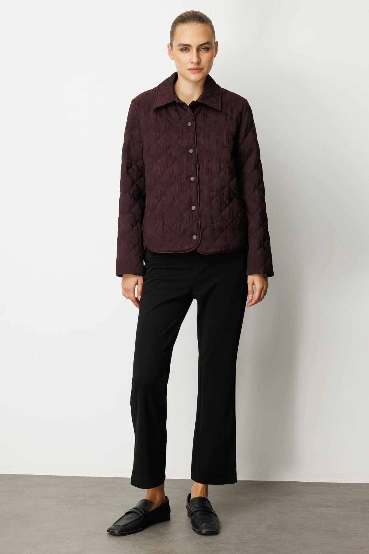 Ekol Kadın Kapitoni Bordo Manto 06501