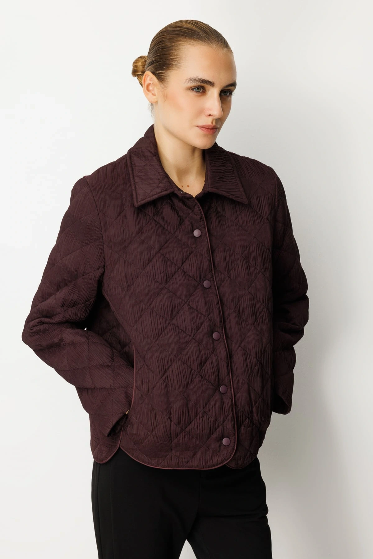 Ekol Kadın Kapitoni Bordo Manto 06501