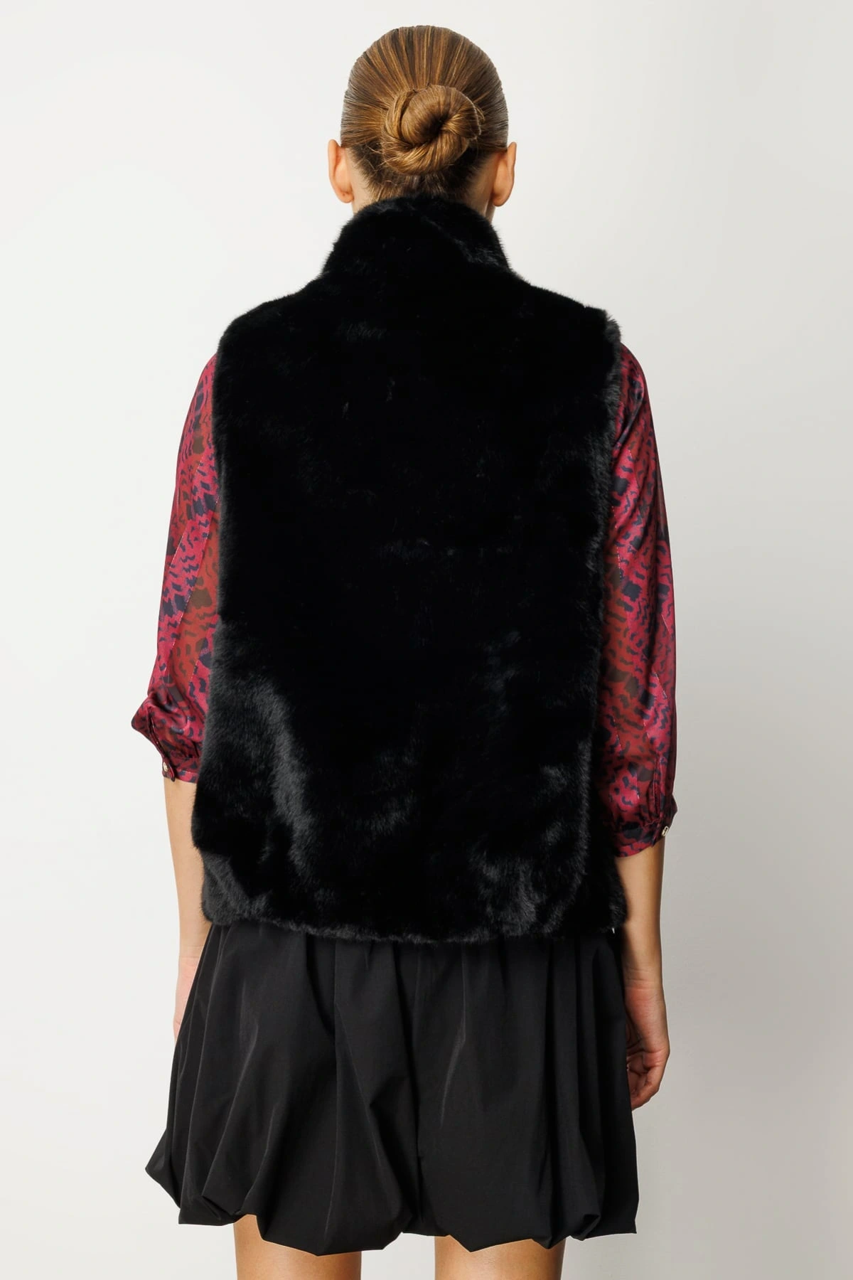 Ekol Kadın Kürklü Siyah Yelek 08905