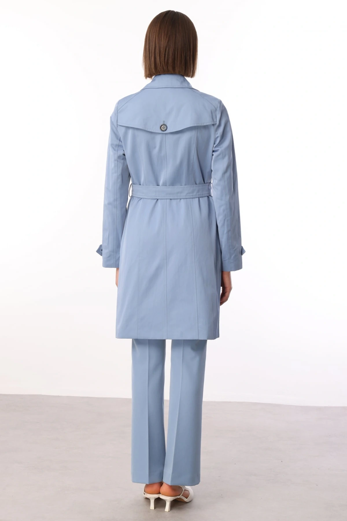 Ekol Kadın Mavi Trençkot 07002