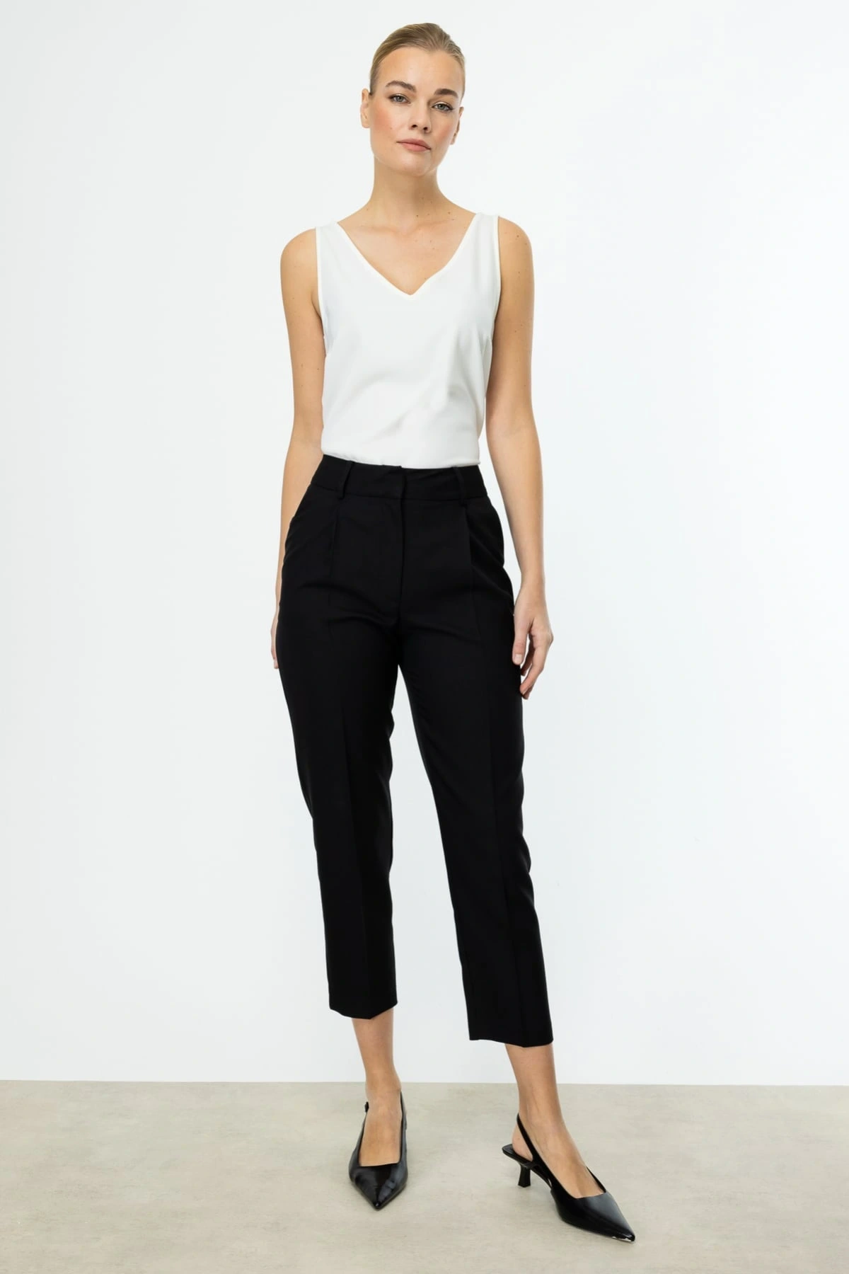 Ekol Kadın Siyah Kumaş Pantolon 04132