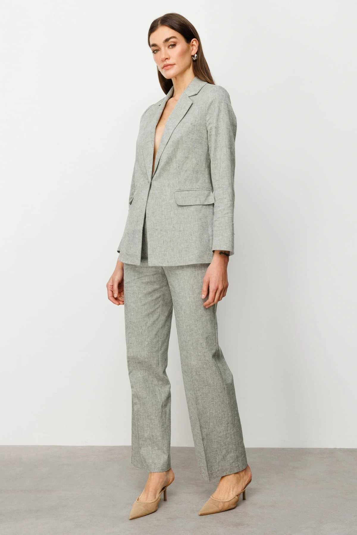 Ekol Kadın Tek Düğmeli Kapaklı Olive Renk Ceket 04062