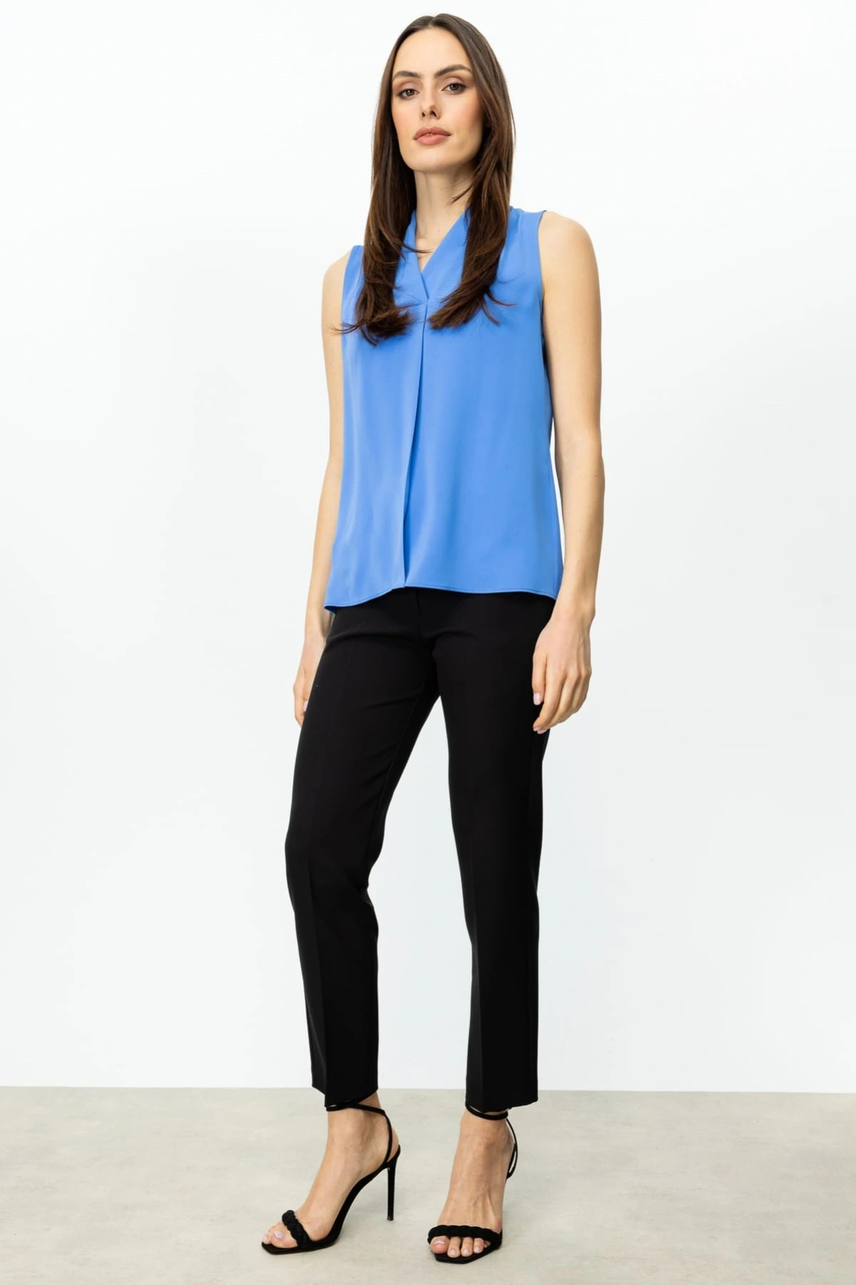 Ekol Kadın V Yaka Mavi Bluz 03062