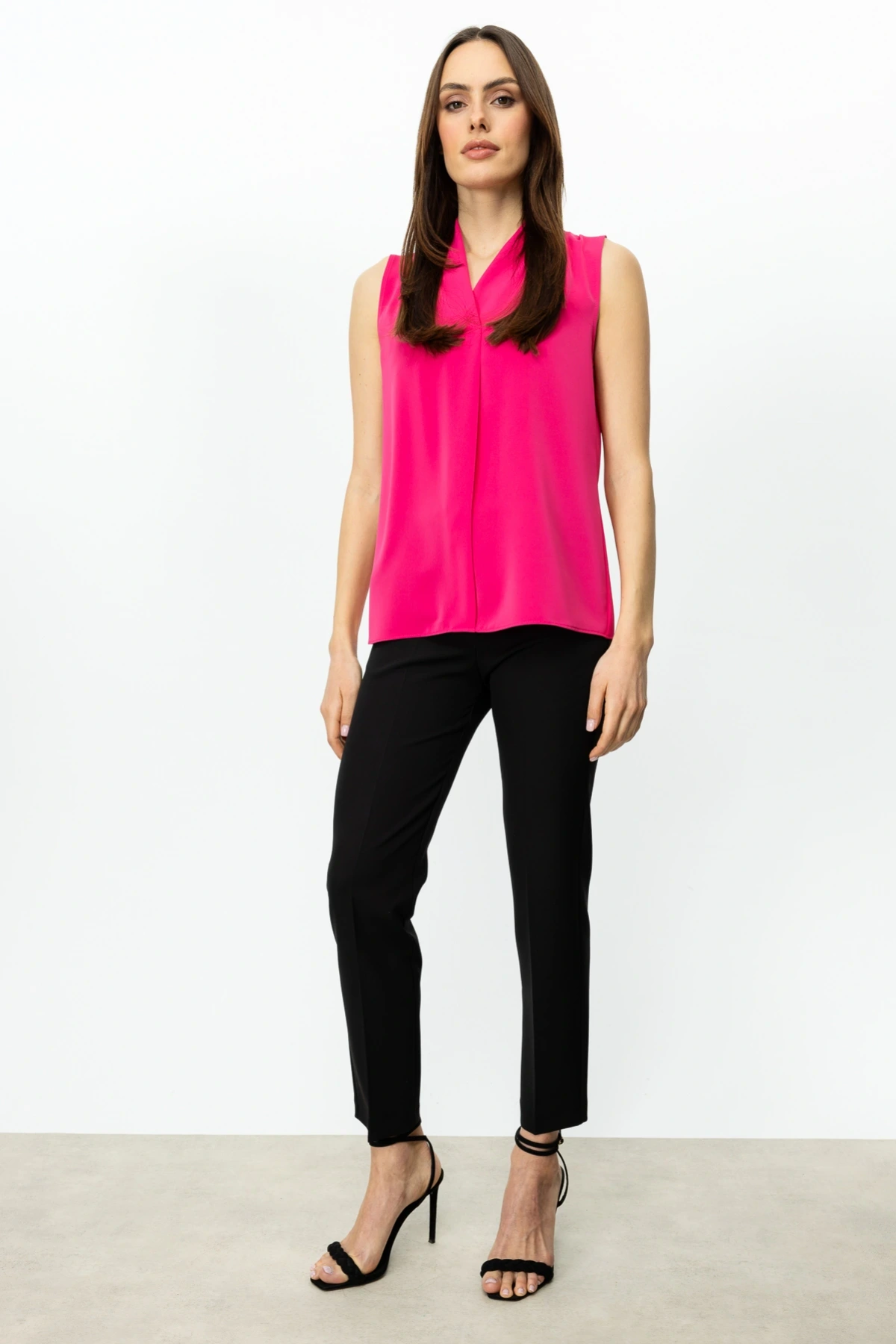 Ekol Kadın V Yaka Pembe Bluz 03062