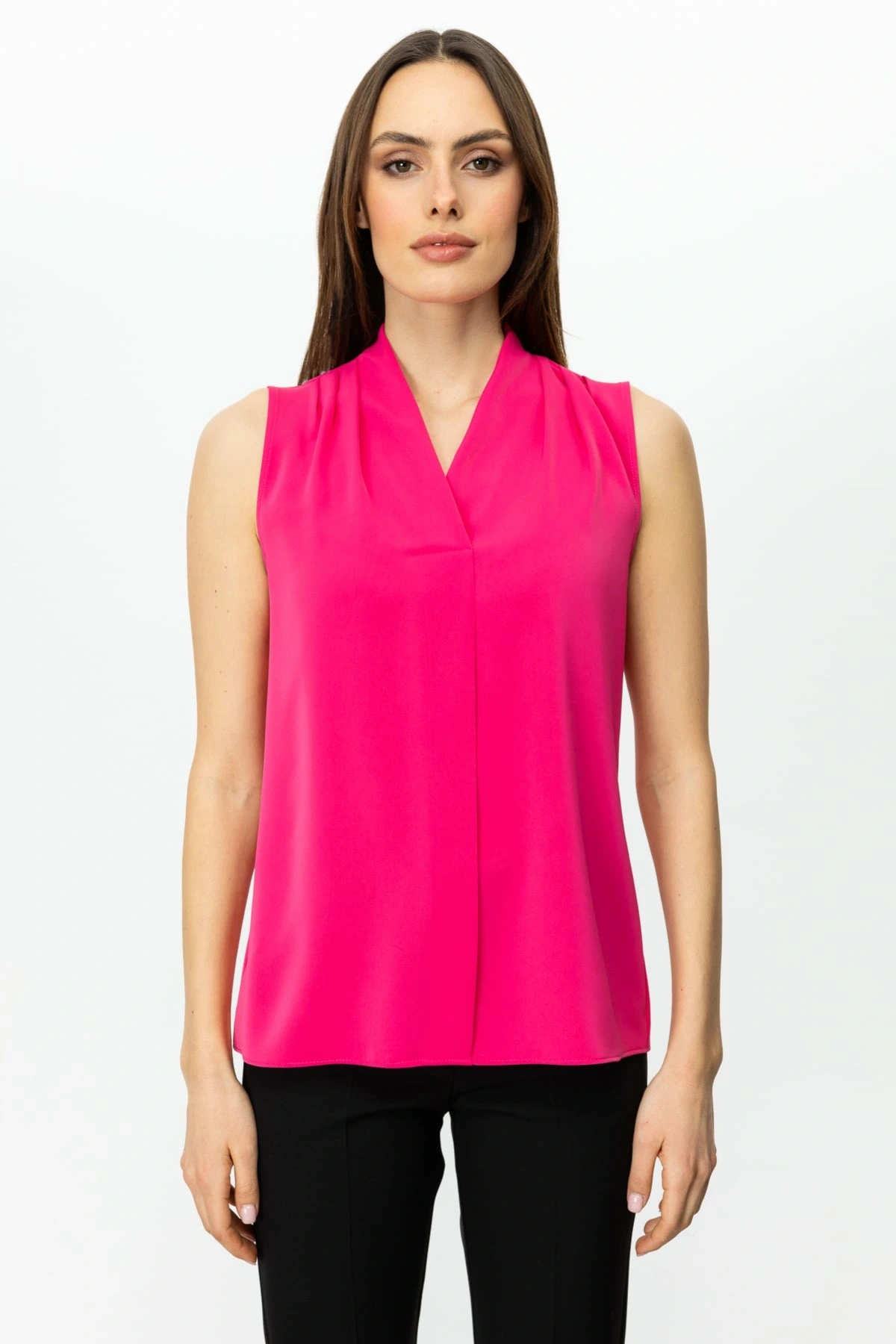 Ekol Kadın V Yaka Pembe Bluz 03062