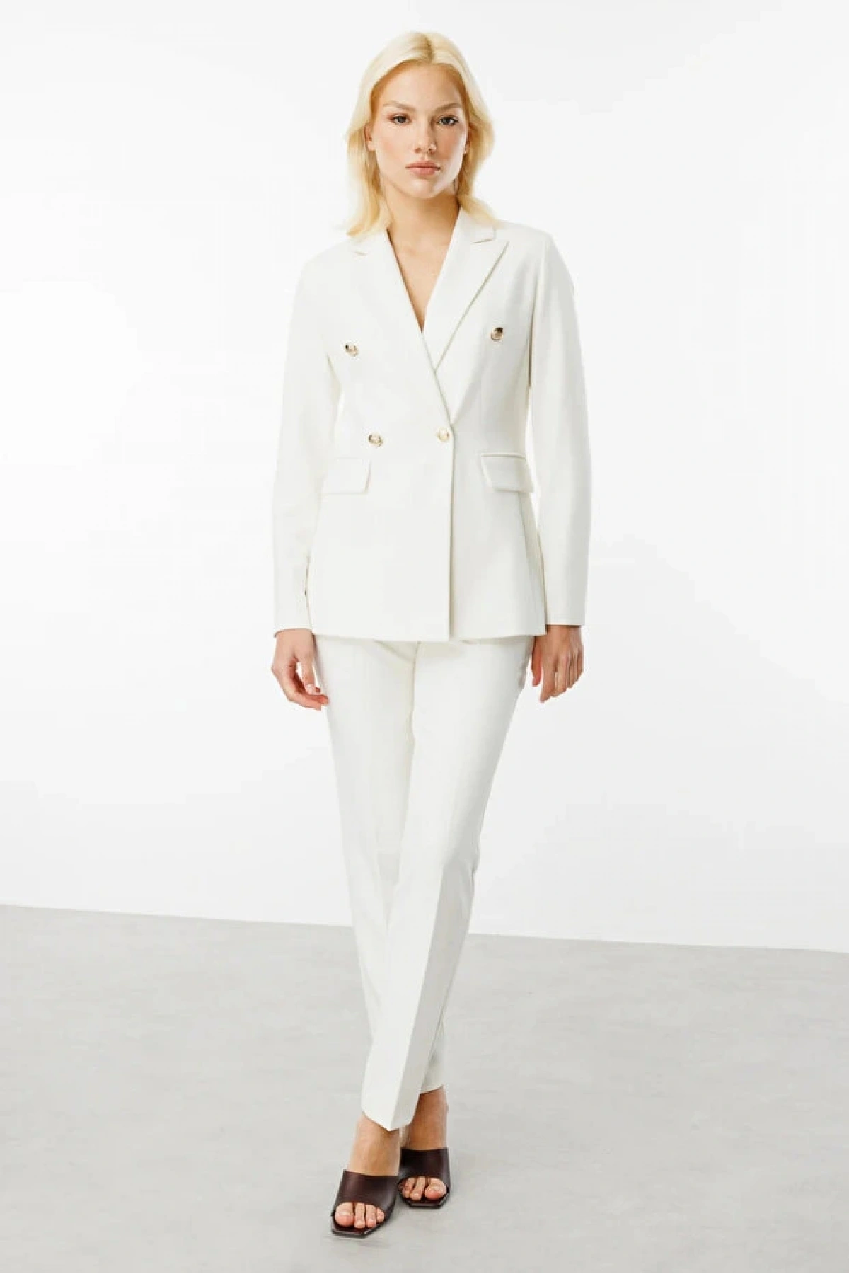 Ekol Kadın Yandan Cepli Ekru Pantolon 04008