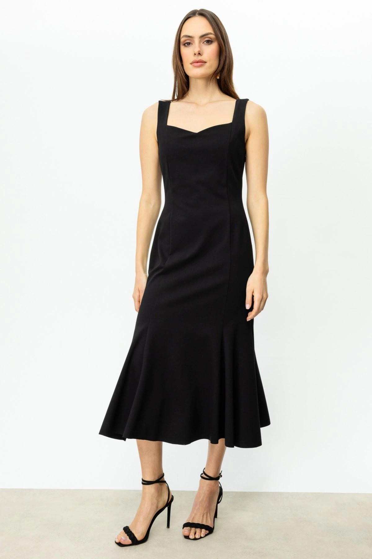 Ekol Kalın Askılı Uuzun Elbise 05052