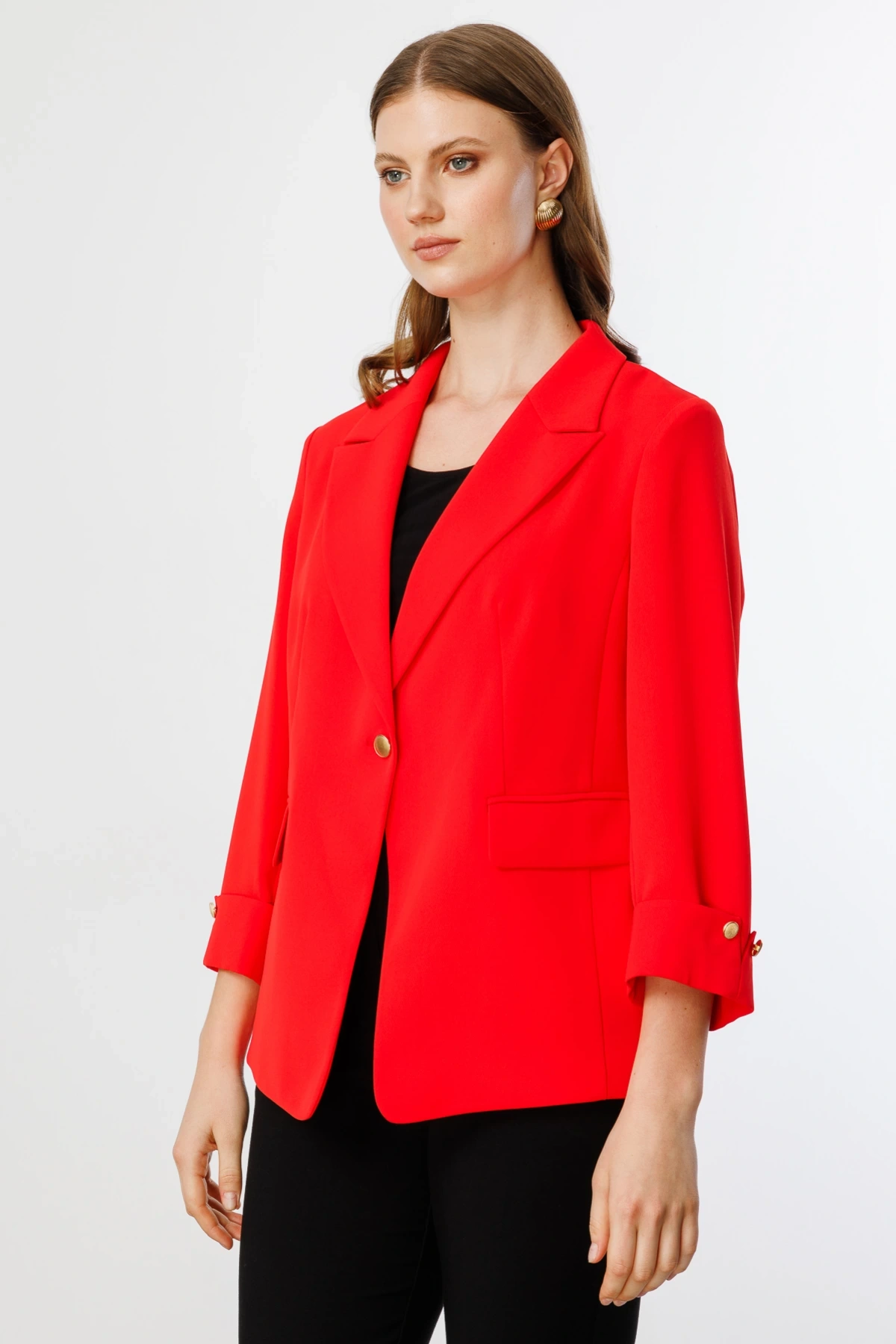 Ekol Kapak Cep Detaylı Tek Düğmeli Ceket 04508