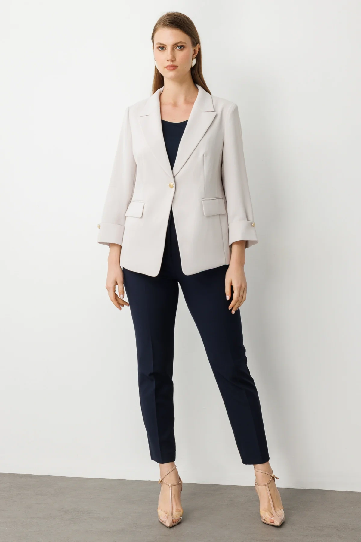 Ekol Kapak Cep Detaylı Tek Düğmeli Ceket 04508