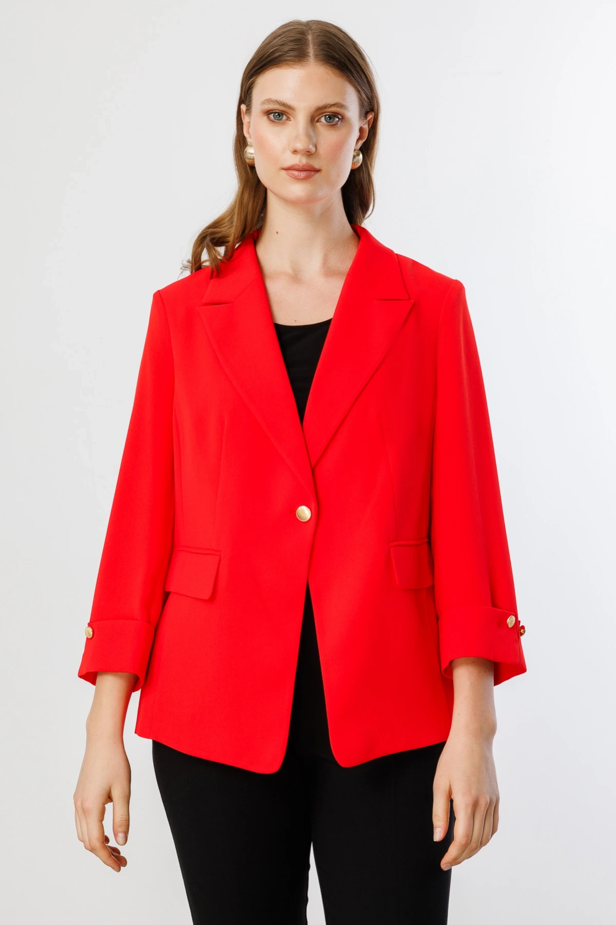 Ekol Kapak Cep Detaylı Tek Düğmeli Ceket 04508