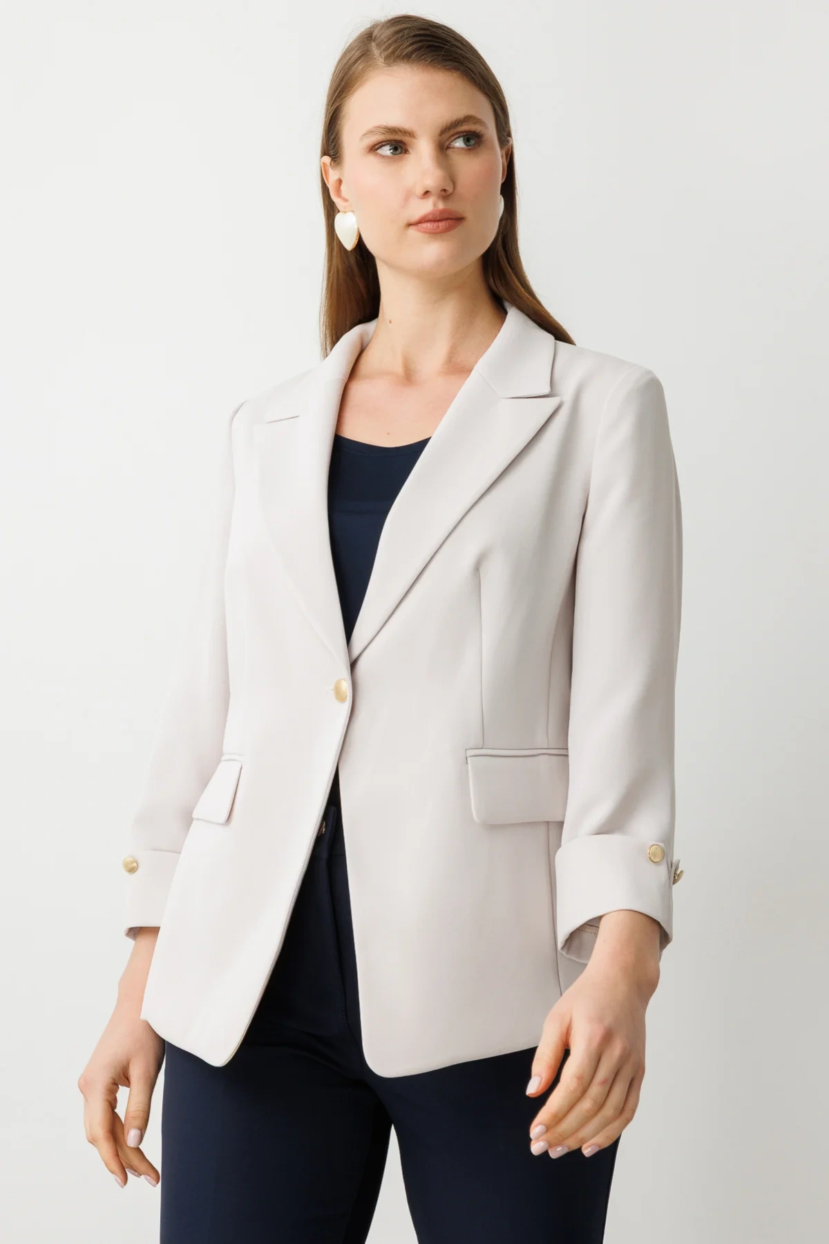 Ekol Kapak Cep Detaylı Tek Düğmeli Ceket 04508