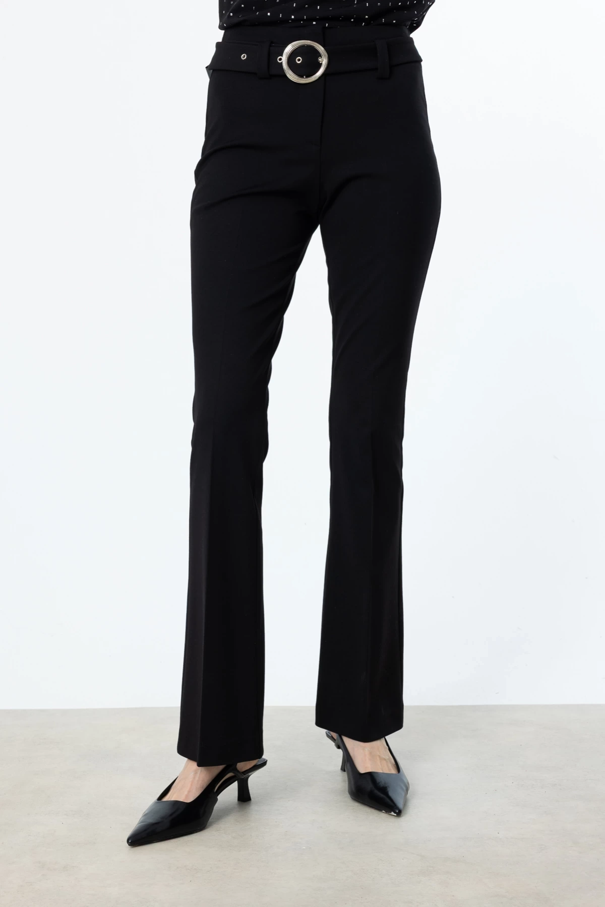 Ekol Kemerli İspanyol Paça Pantolon 02080