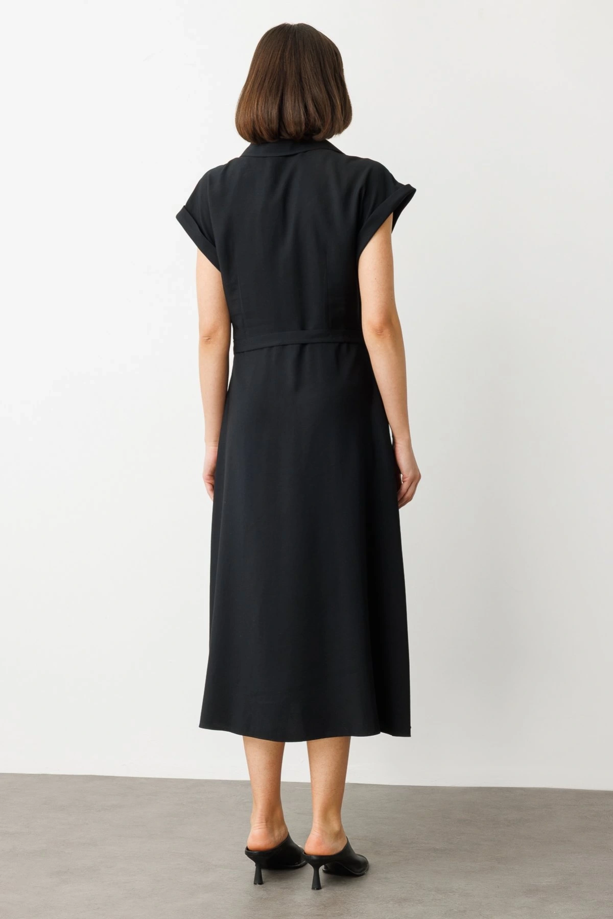 Ekol Kemerli Kısa Kol Elbise 05080