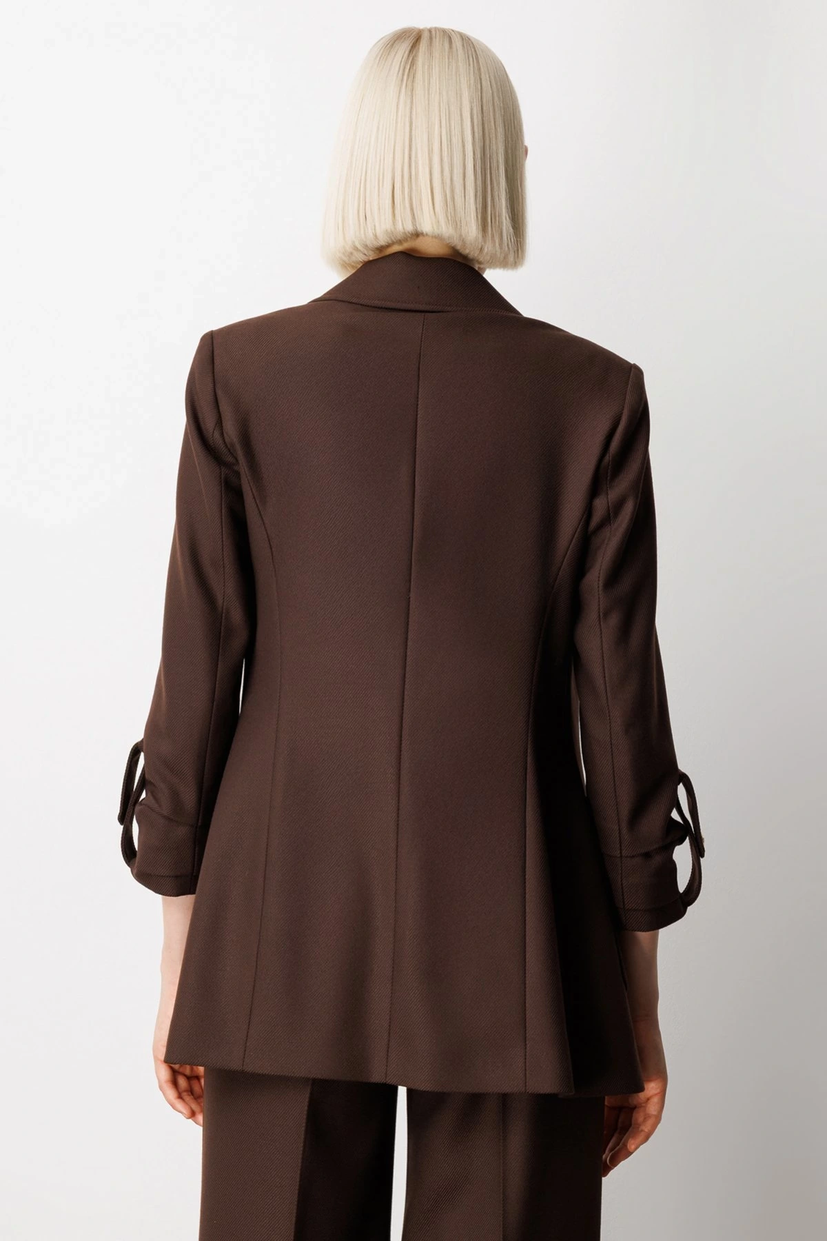 Ekol Kolu Apoletli Torba Cepli Kadın Kahverengi Ceket 05057